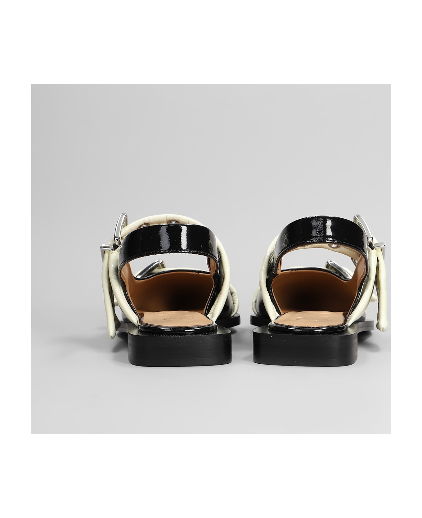 Ganni Ballet Flats In Black Polyuretan - black