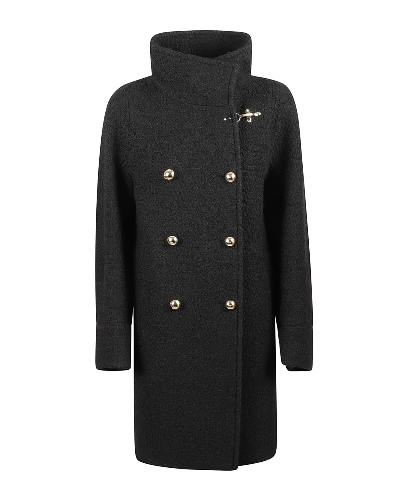 Fay Double Breasted Urban Coat - Black