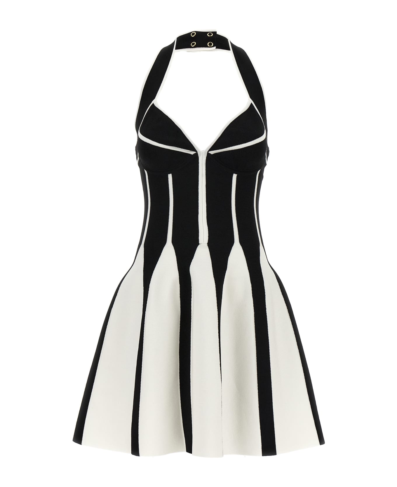 Balmain Skater Dress - White/Black