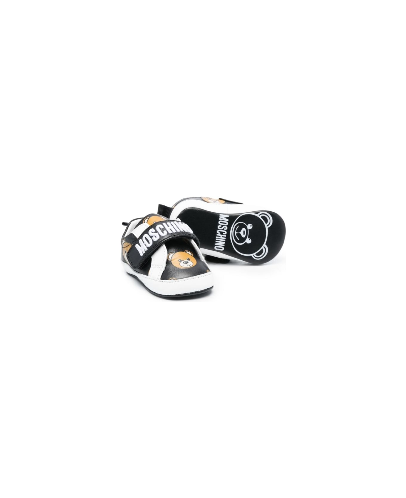 Moschino Teddy Bear Sneakers With Print - Black