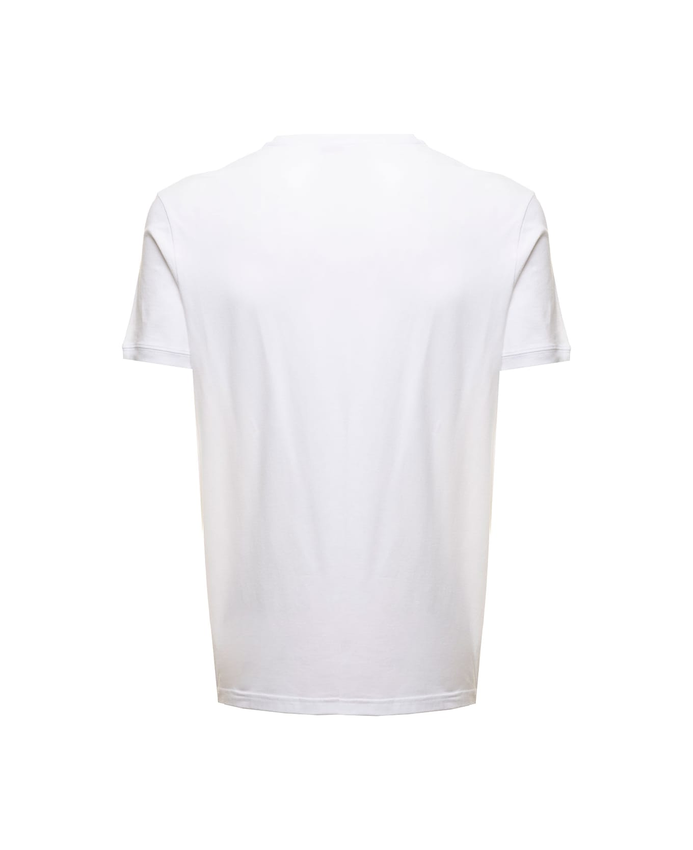 Dolce & Gabbana Men's White Cotton Crew Neck T-shirt With Logo Detail - BIANCO OTTICO