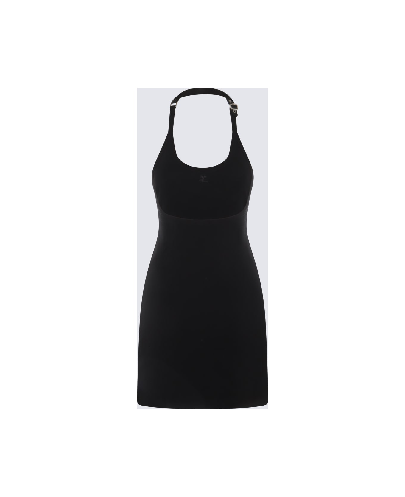 Courrèges Black Cotton Mini Dress - Black タンクトップ