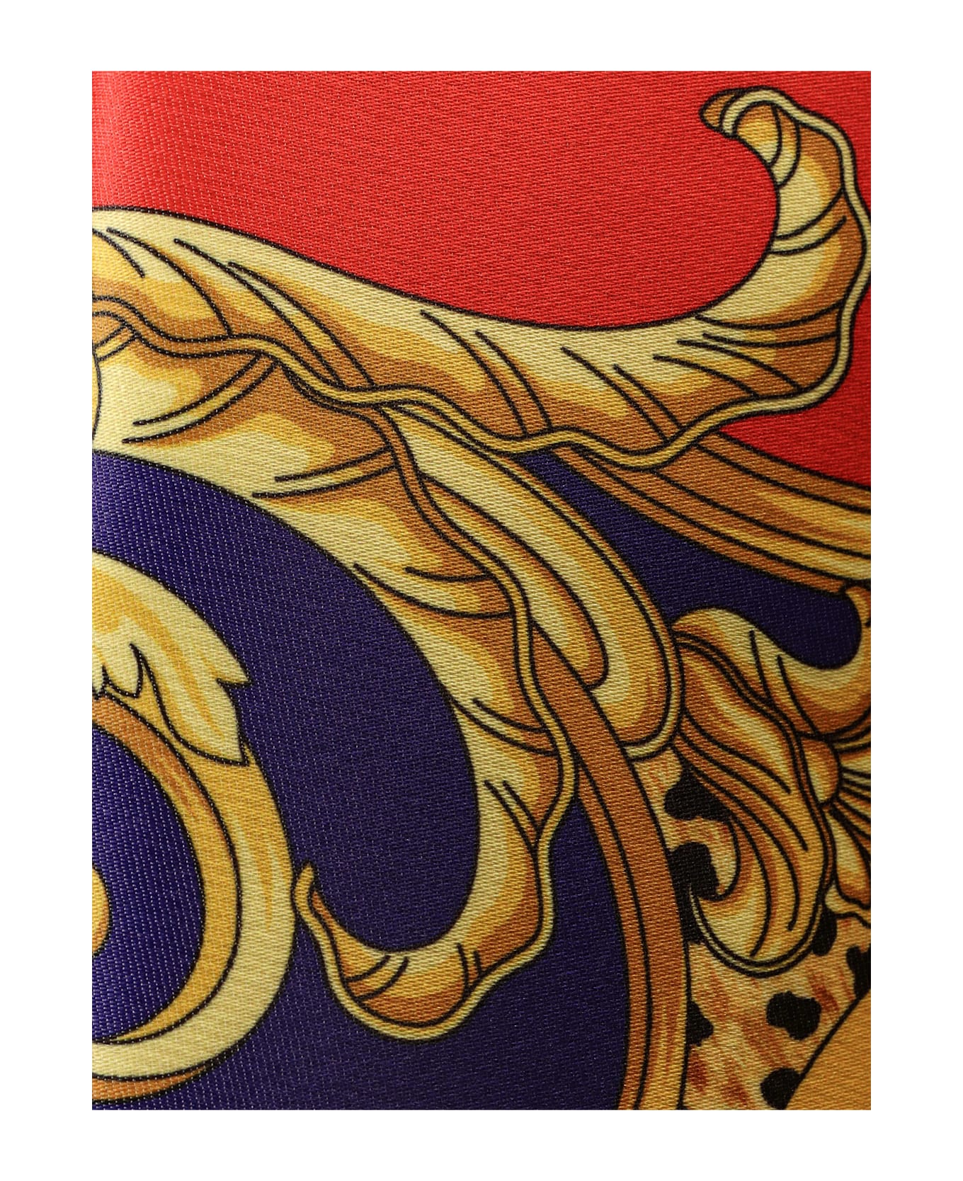 Versace Cheetah Barocco Silk Duchesse Skirt - Scarle+Ultramarine