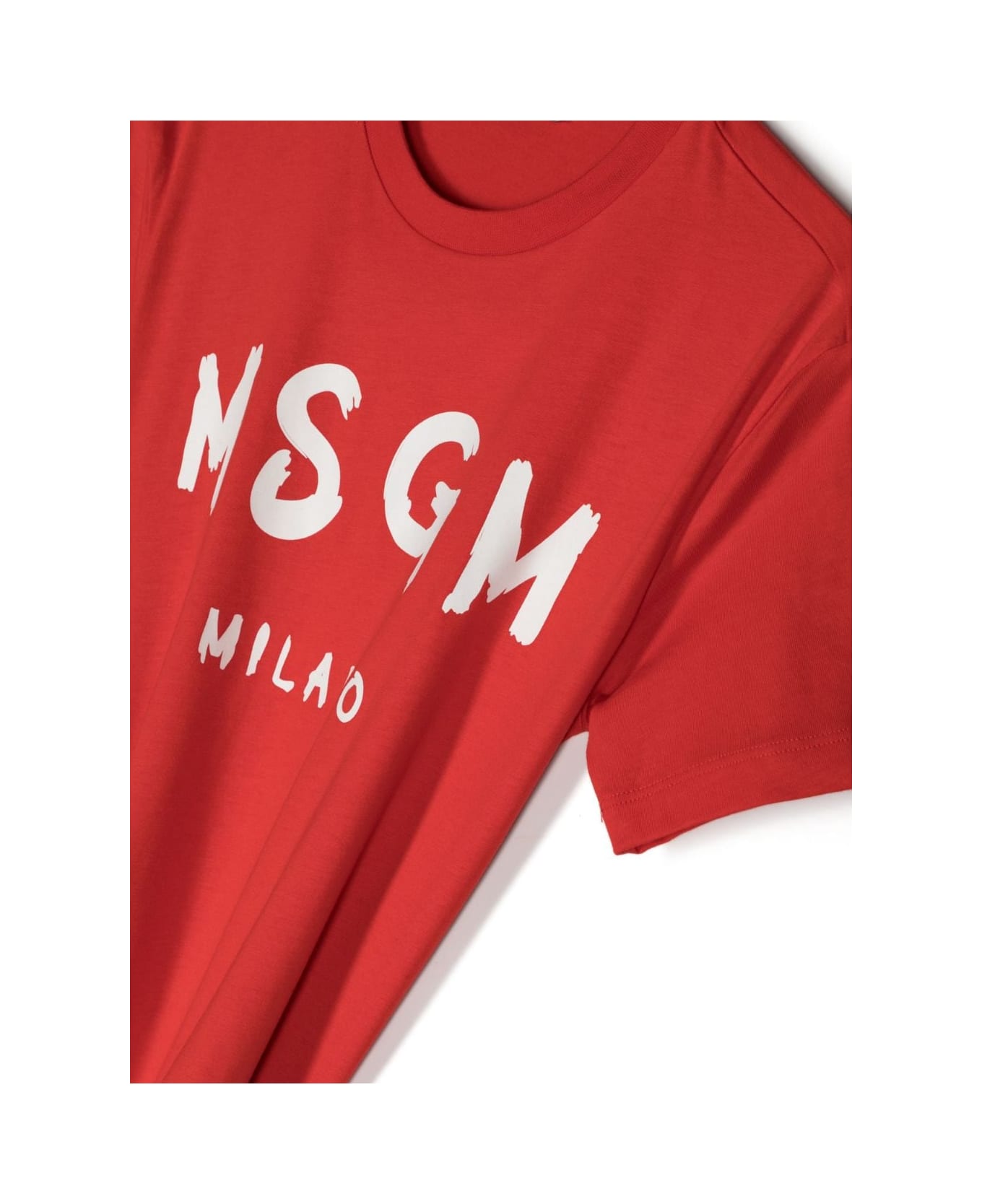 MSGM T-shirt Beige In Jersey Di Cotone Bambino - Beige