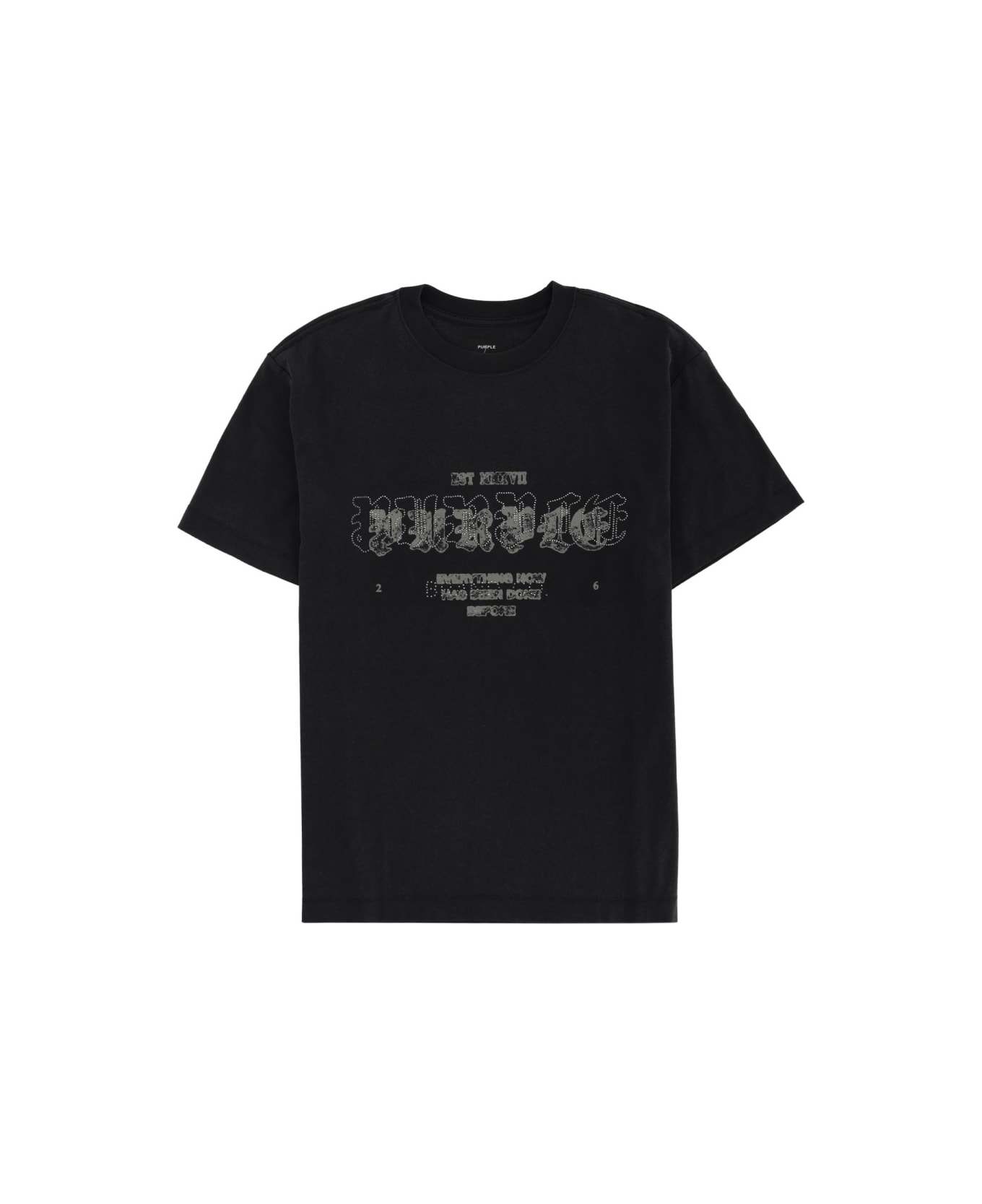 Purple Brand T-shirt With Logo - BLACK