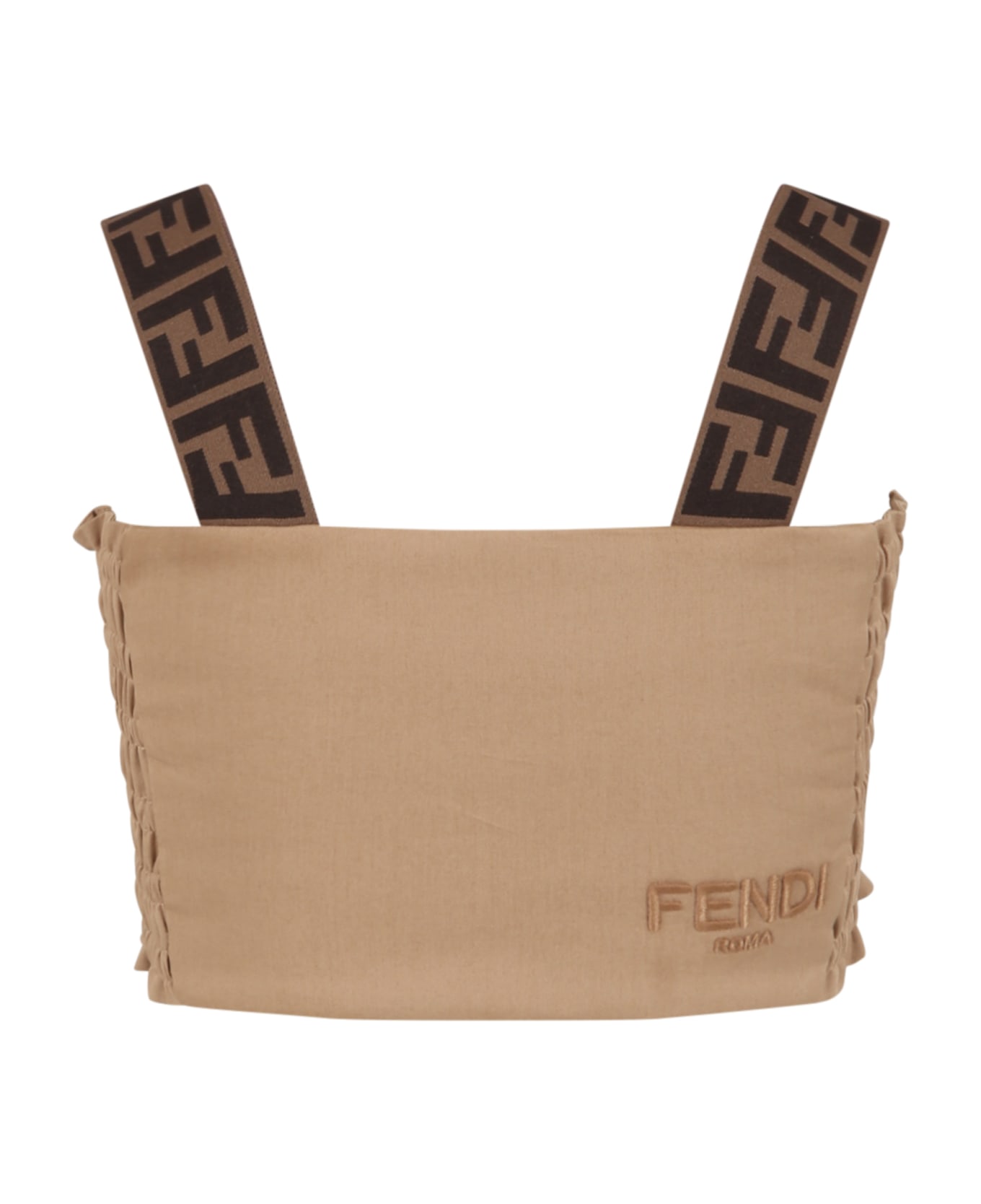 Fendi Beige Top For Girl With Double Ff - Beige