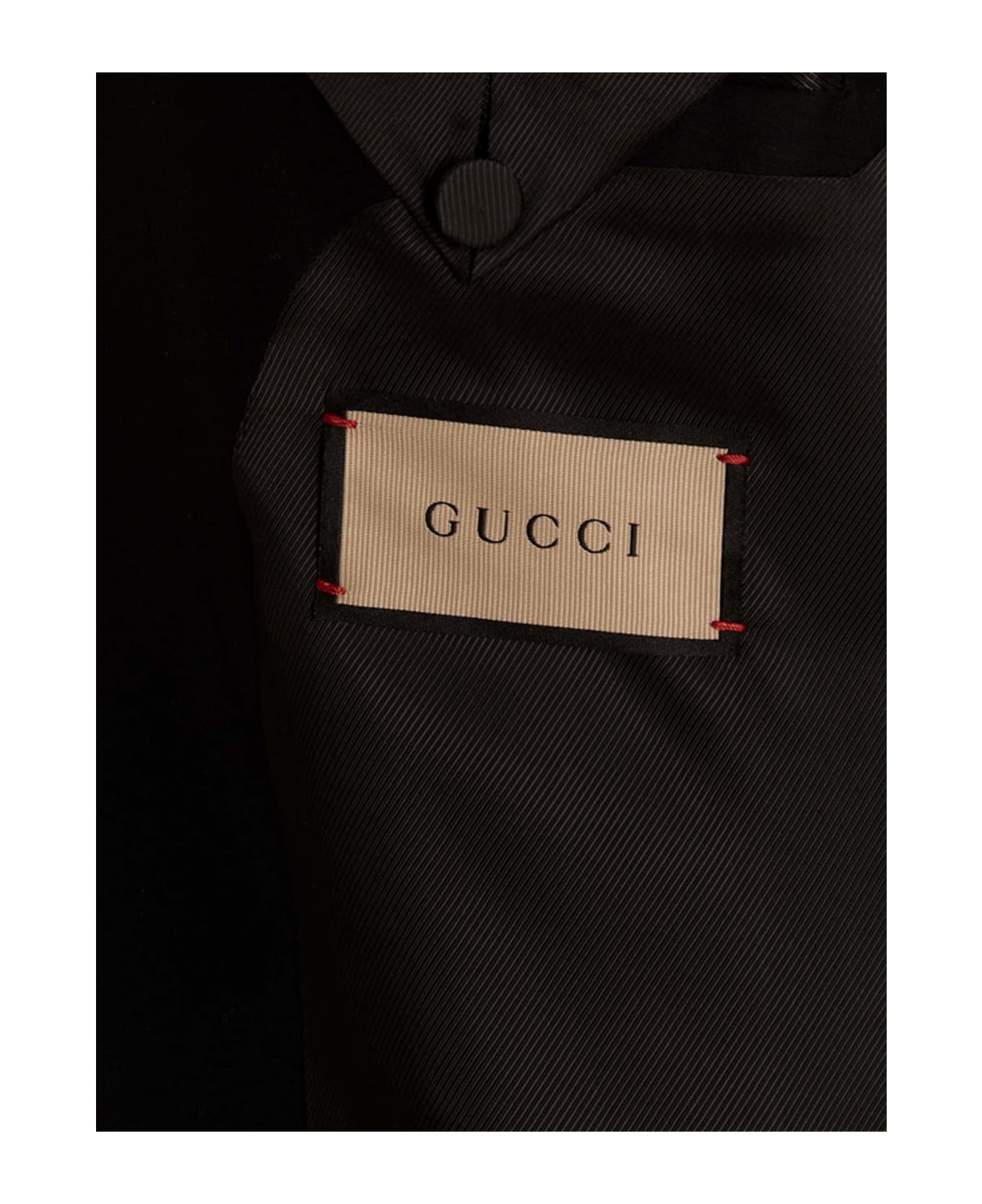 Gucci Mandarin Collar Blazer Jacket - Black  
