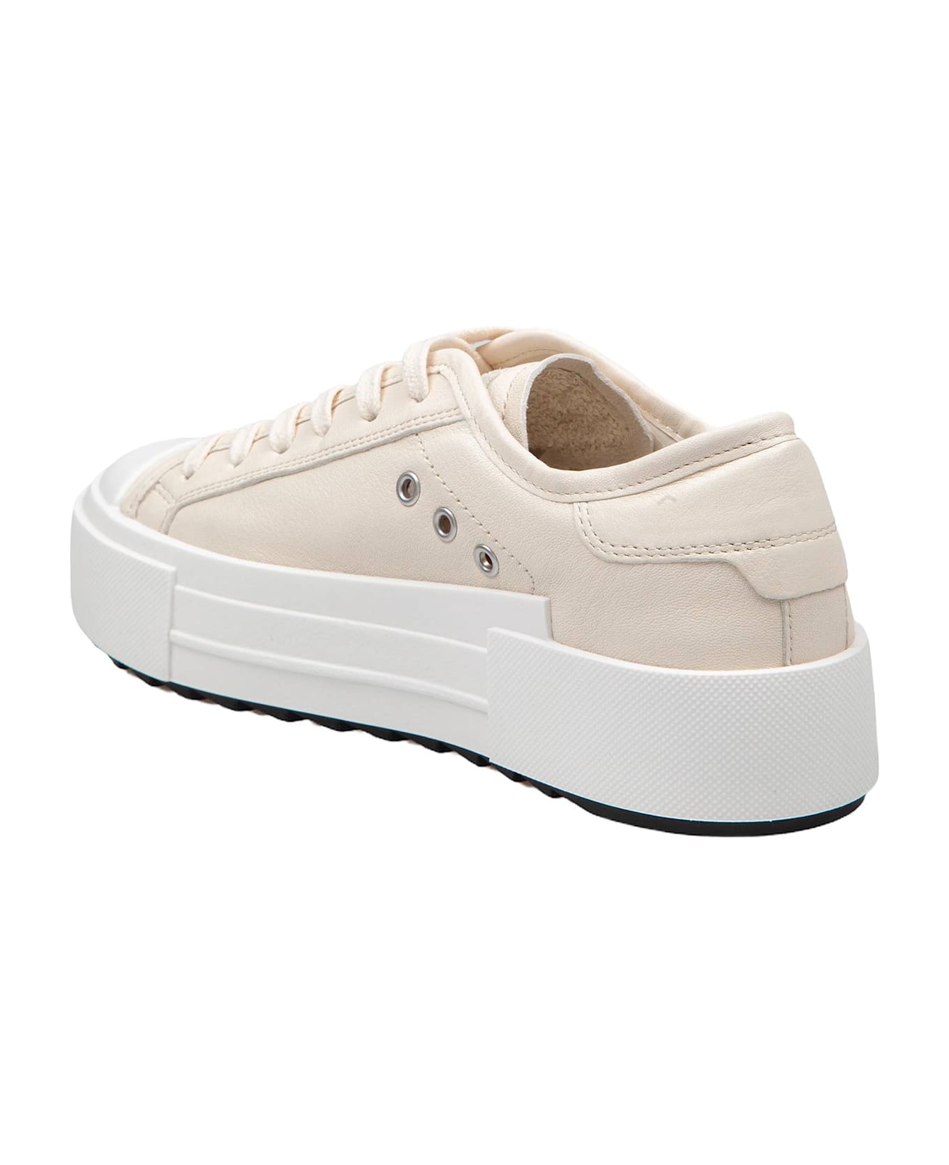 Philippe Model Sneakers Paris Haute Low In Milk Color Leather - Milk