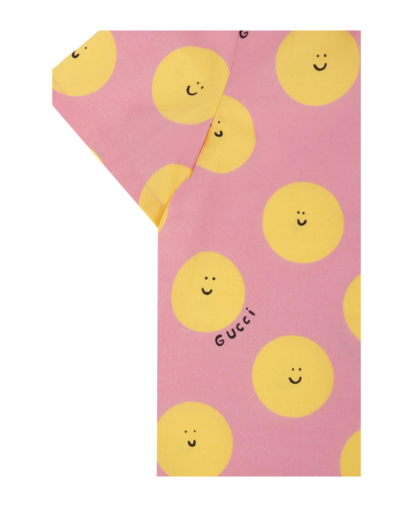 Gucci Pink Shirt For Baby Girl With Sun - Pink