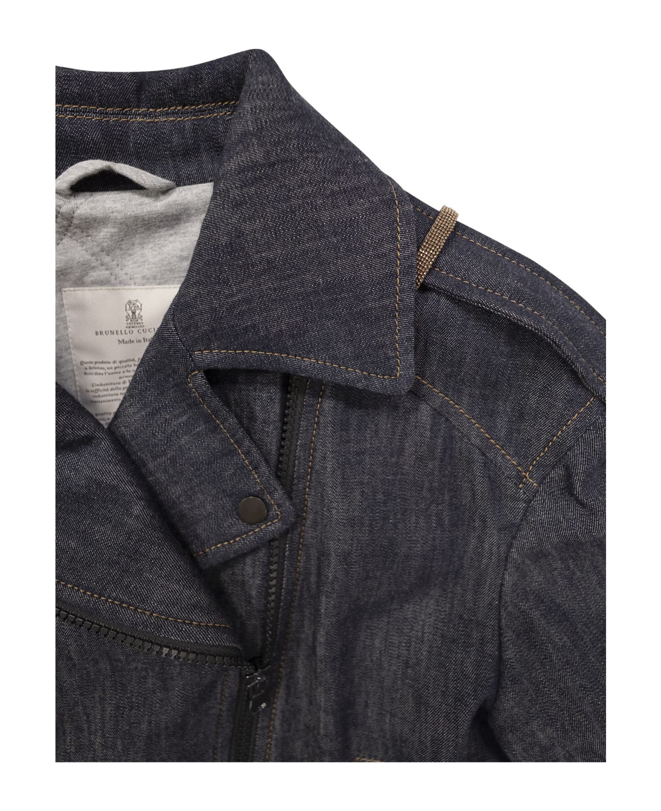 Brunello Cucinelli Biker In Denim - Blue