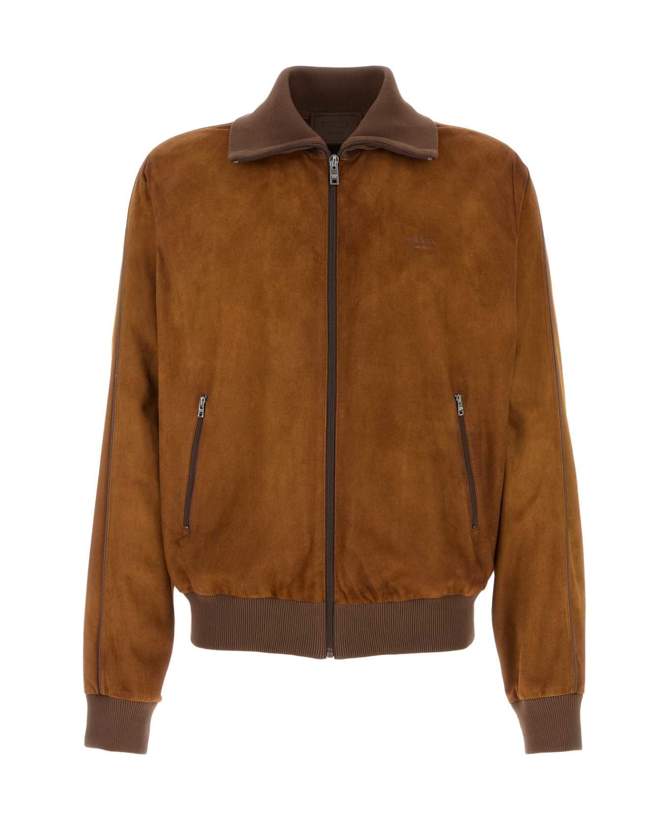Prada Caramel Suede Jacket - COGNAC