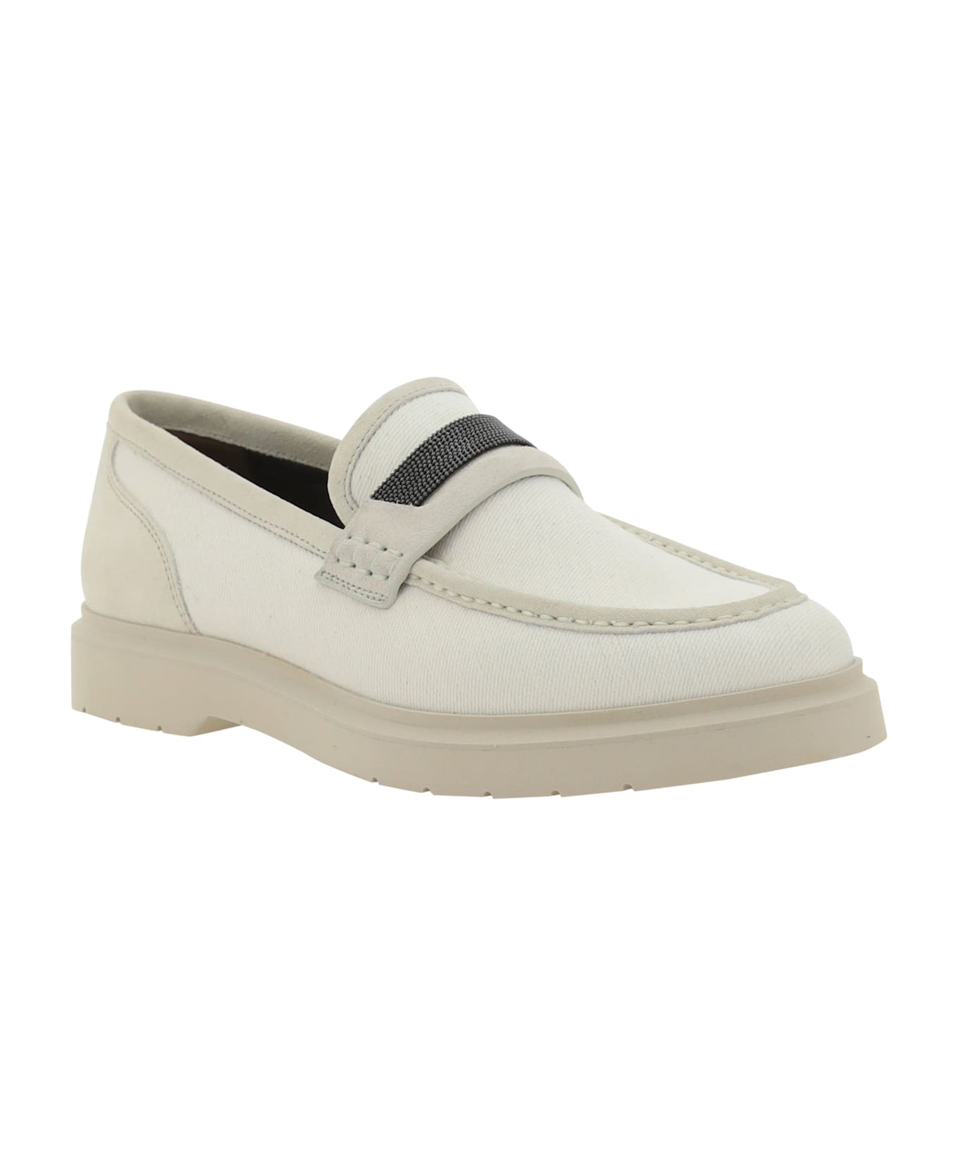 ＜SS25BRUNELLO CUCINELLI ローファー Brunello Cucinelli - Gray Suede Loafer Sneaker | Mitchell Stores