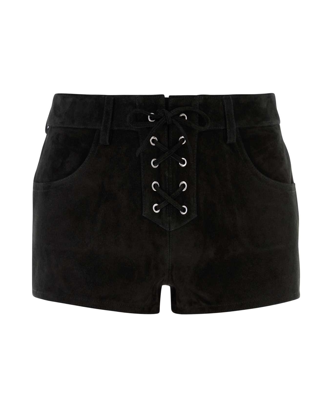 Isabel Marant Black Suede Delma Shorts - BLACK