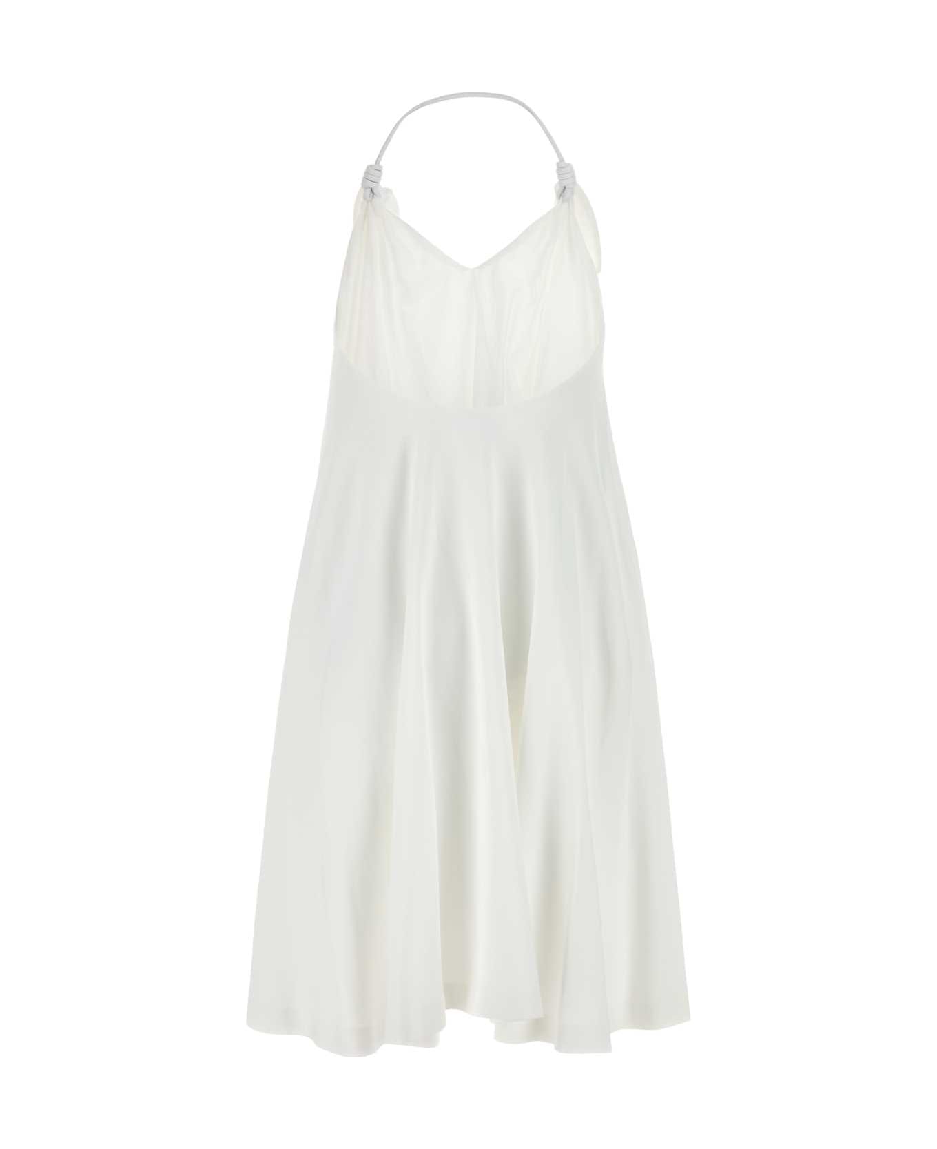 Loewe White Stretch Crepe Flamenco Dress - WHITE