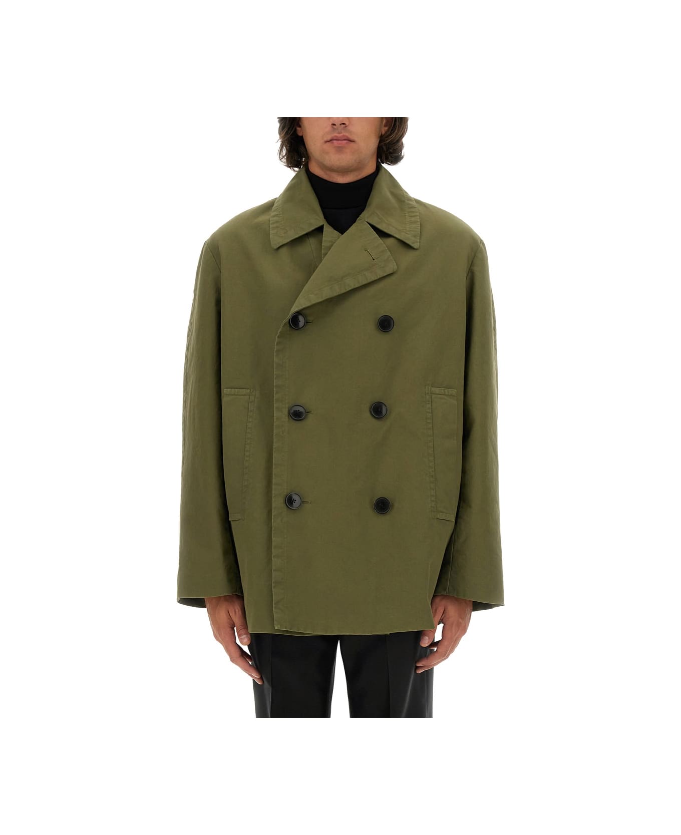 Dries Van Noten Double-breasted Coat - MILITARY GREEN