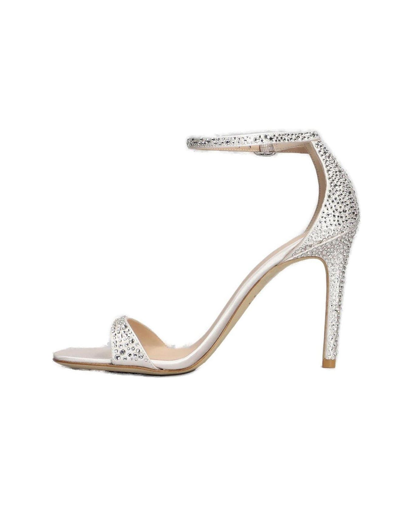 Stuart Weitzman Nudist Shine Sandals - Cream