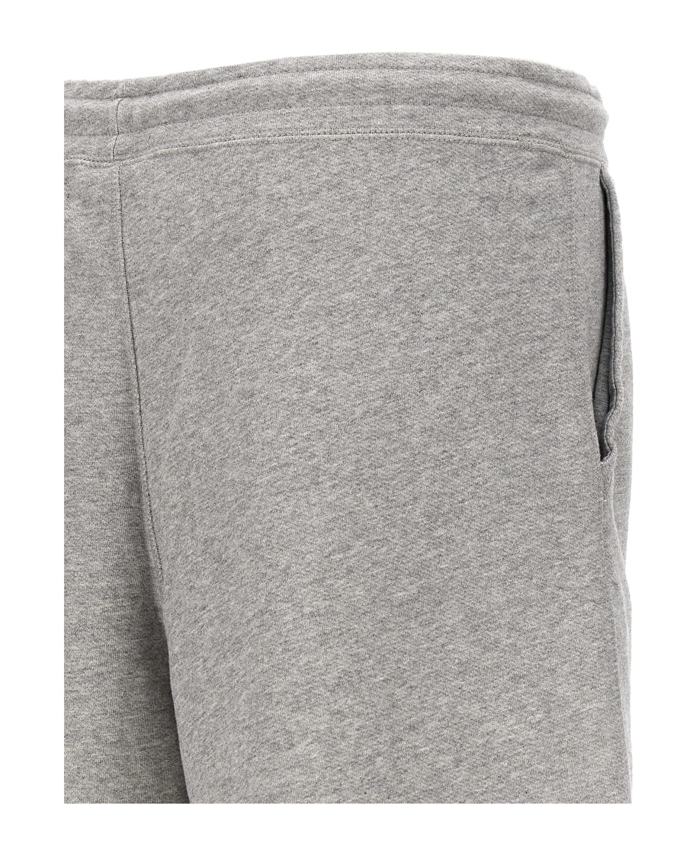Ganni Embroidered Logo Bermuda Shorts - Gray