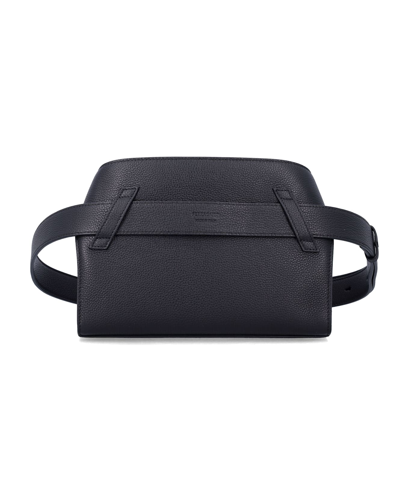 Ferragamo Hug Leather Belt Bag - BLACK