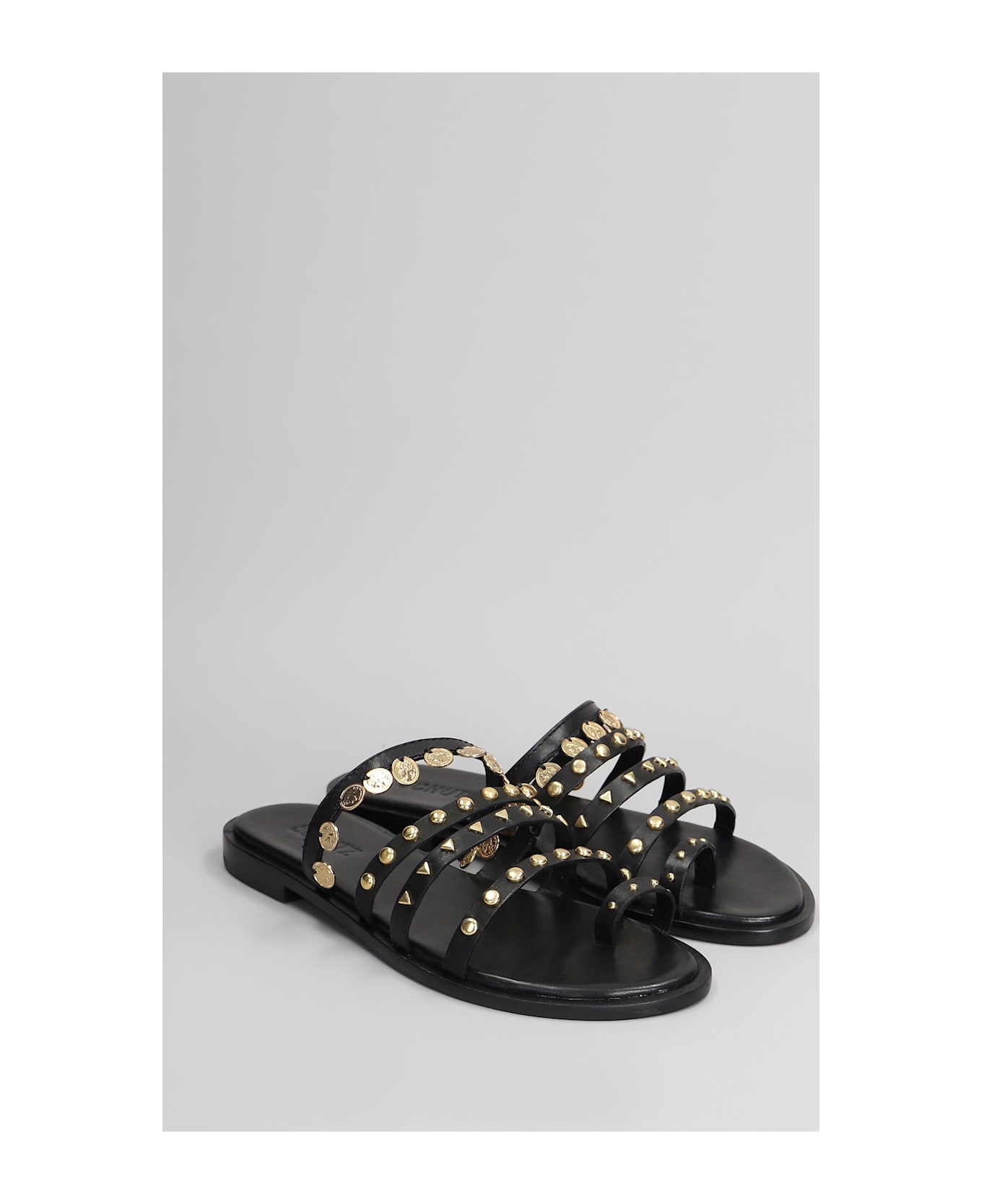 Schutz Flats In Black Leather - black