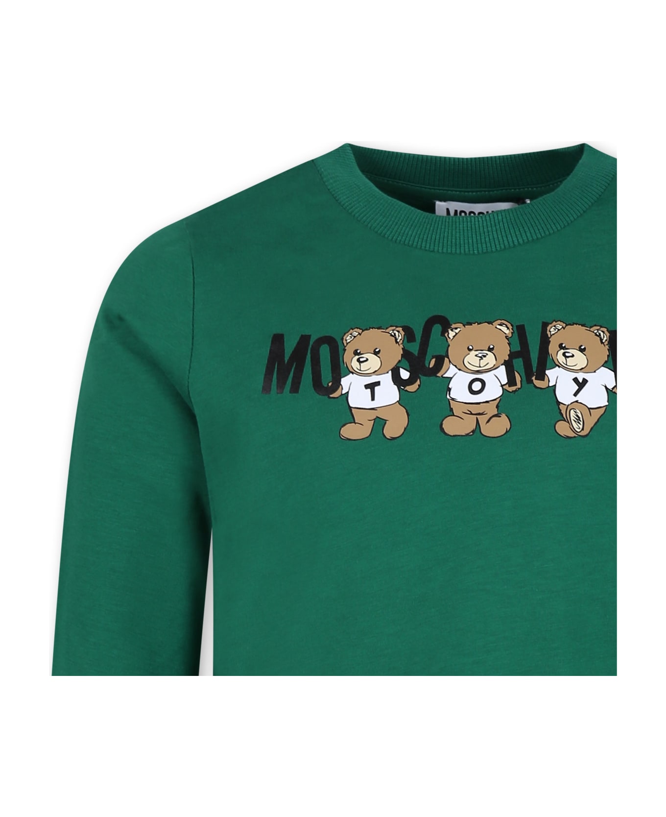 Moschino Green T-shirt For Kids With Three Teddy Bears - Green