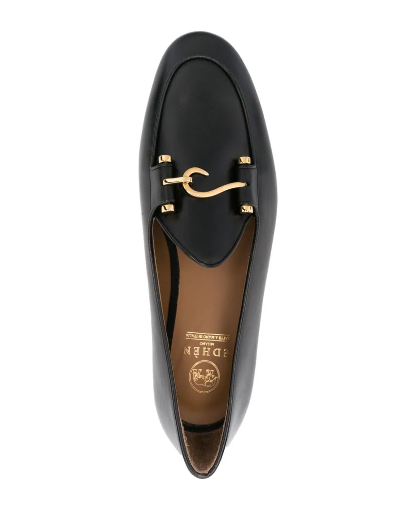 Edhen Milano Black Calf Leather Comporta Loafers - Nero