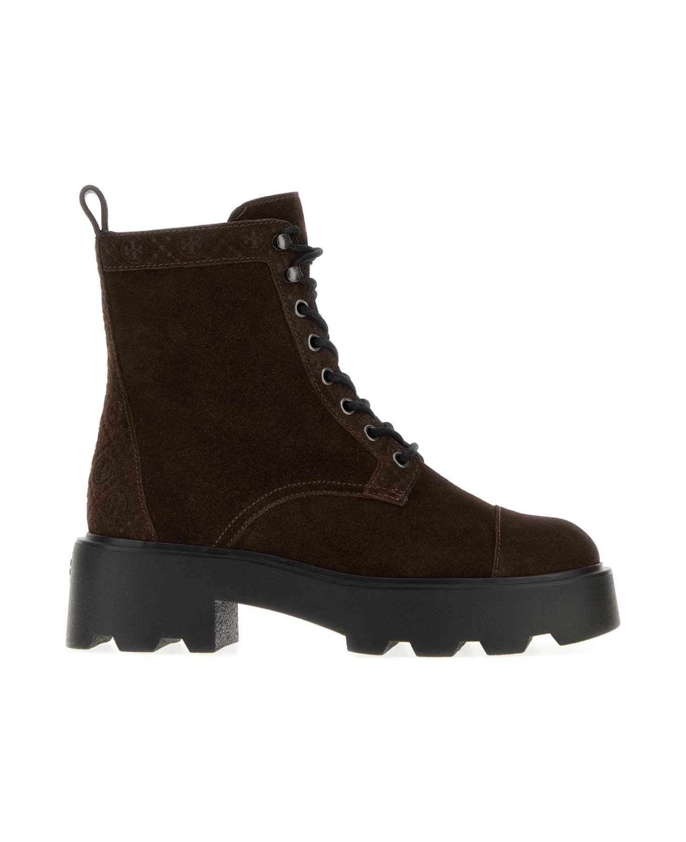 Tory Burch Brown Suede Ankle Boots - BROWN