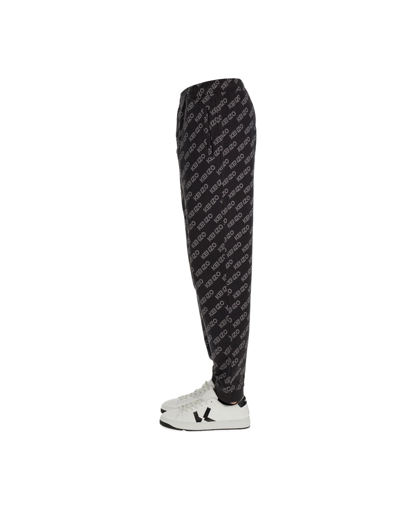 Kenzo Jogging Pants With Monogram Logo - BLACK