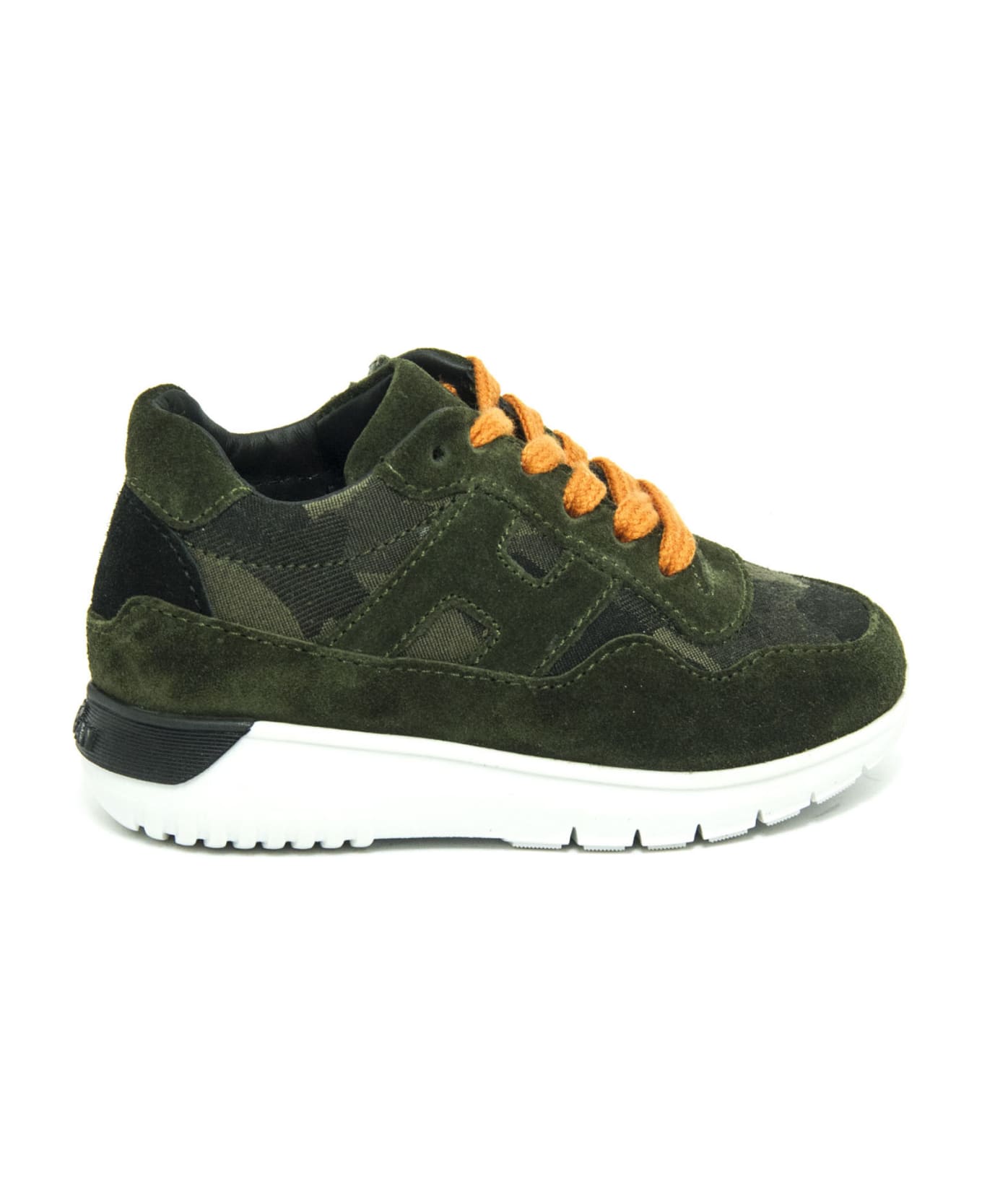 Hogan Sneakers In Green Suede - Camouflage