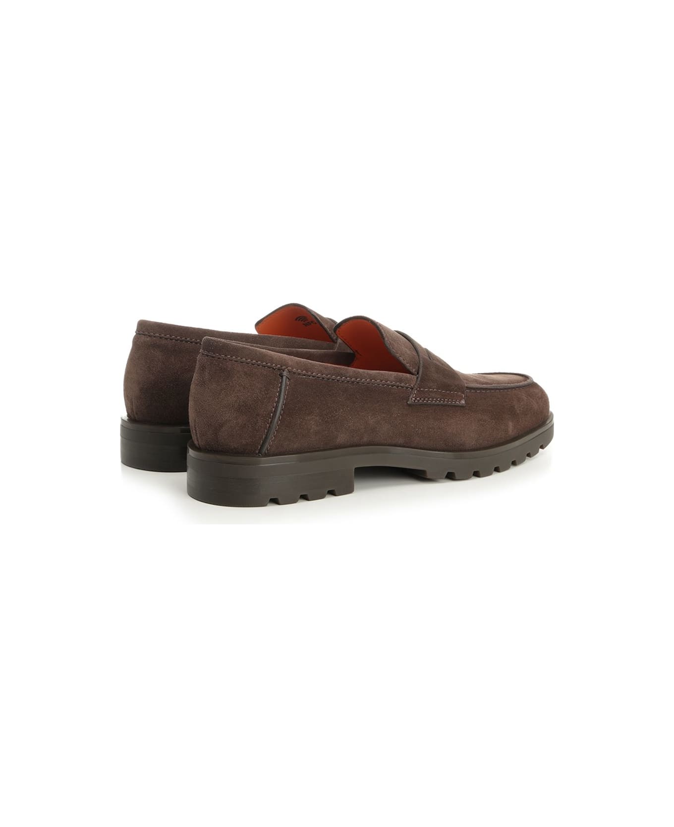 Santoni Suede Moccasin With Rubber Sole
