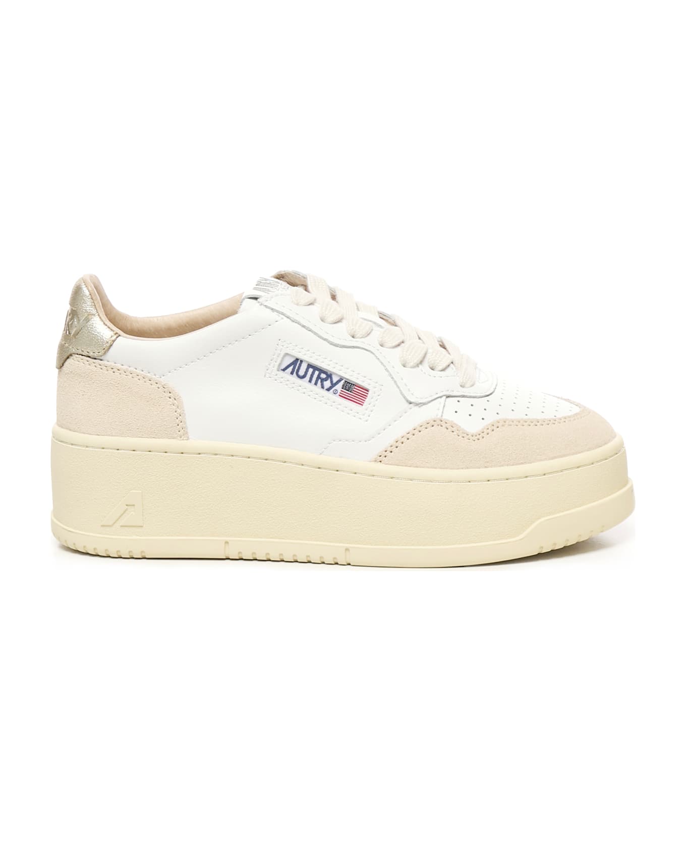 Autry Medalist Platform Sneakers - WHITE/BLUSH