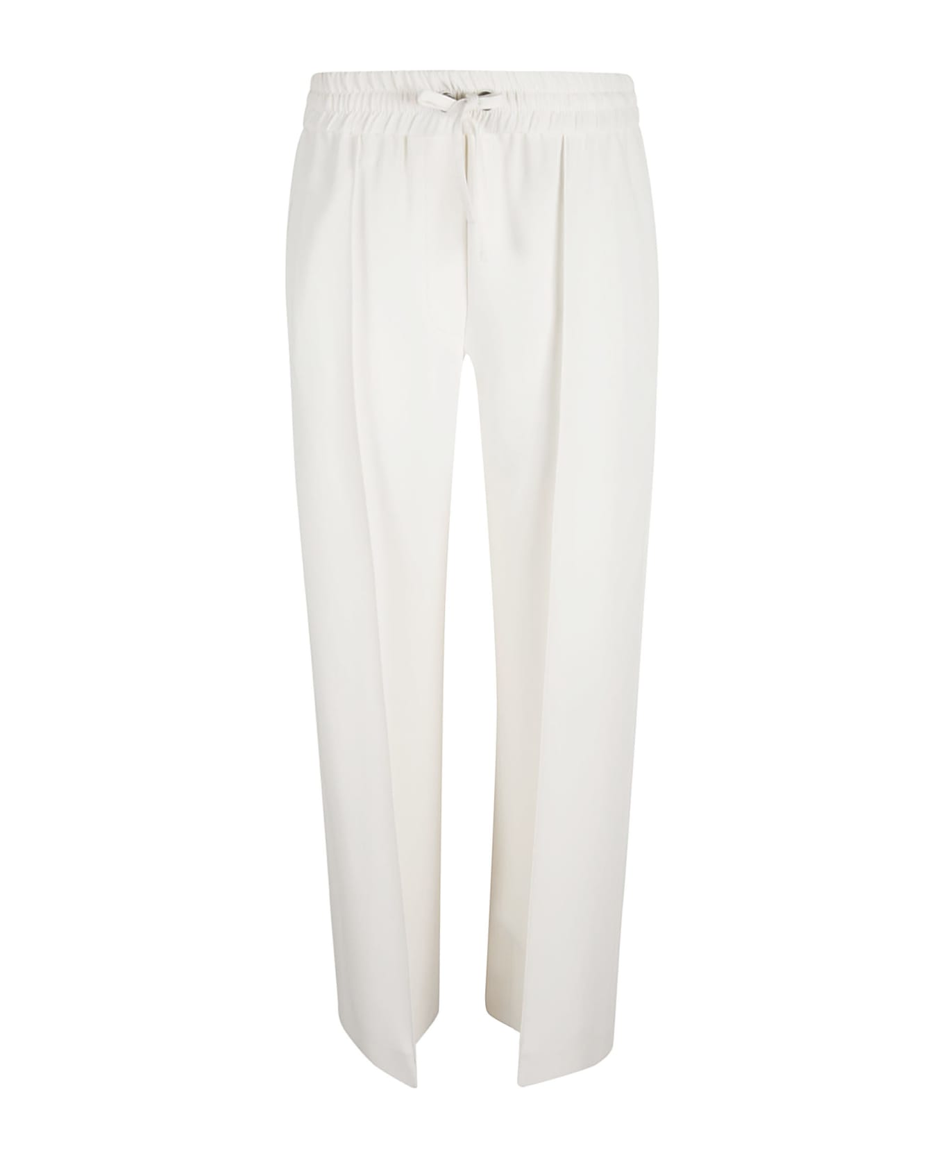 Brunello Cucinelli Drawstring Waist Straight Leg Plain Track Pants - Pure White