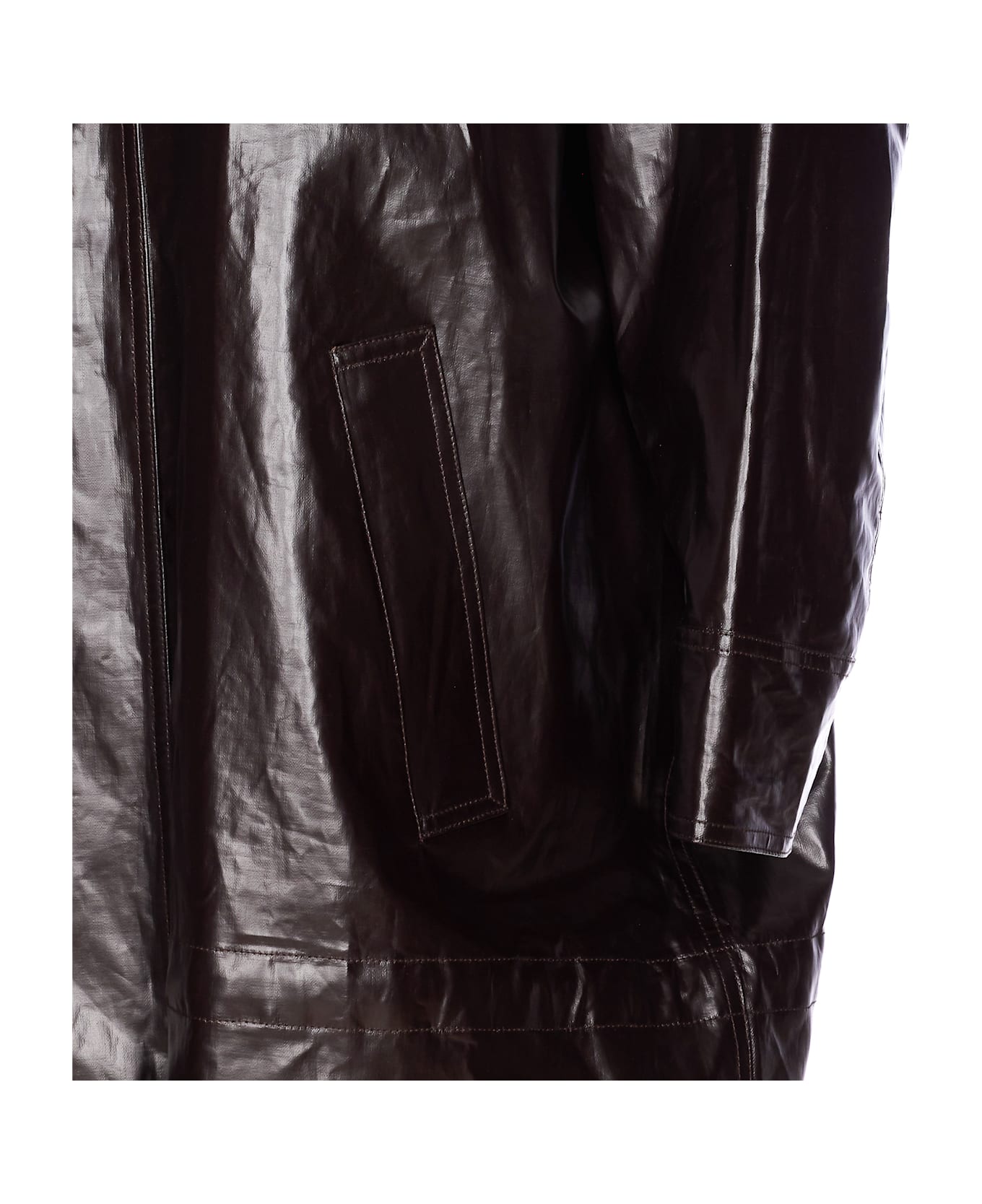 MM6 Maison Margiela Vinyl Coat - Brown