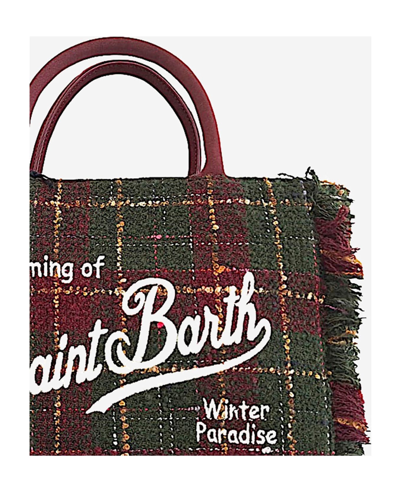 MC2 Saint Barth Colette Bag In Checked Wool Blend - Red