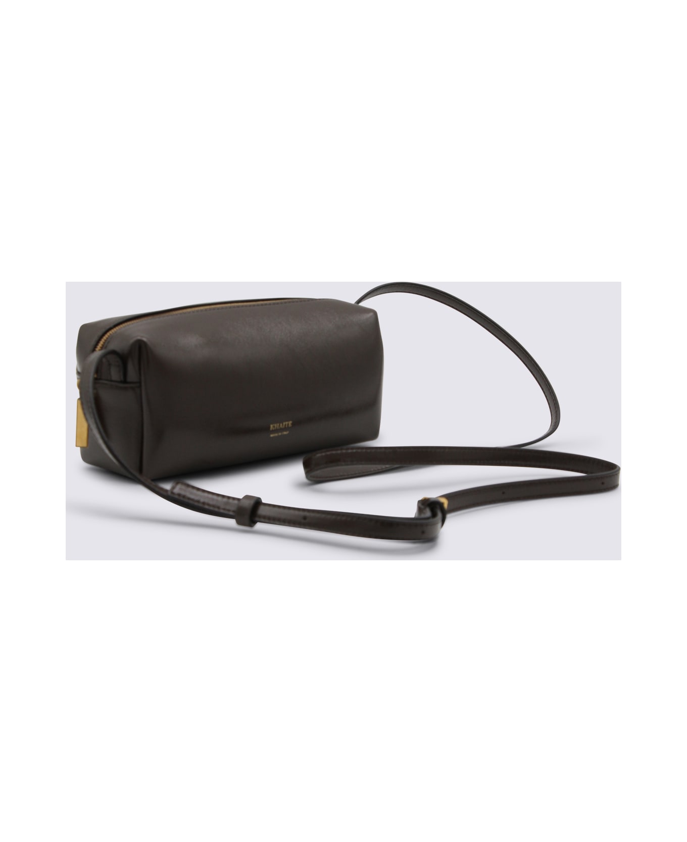Khaite Dark Brown Leather Crossbody Bag - Chestnut