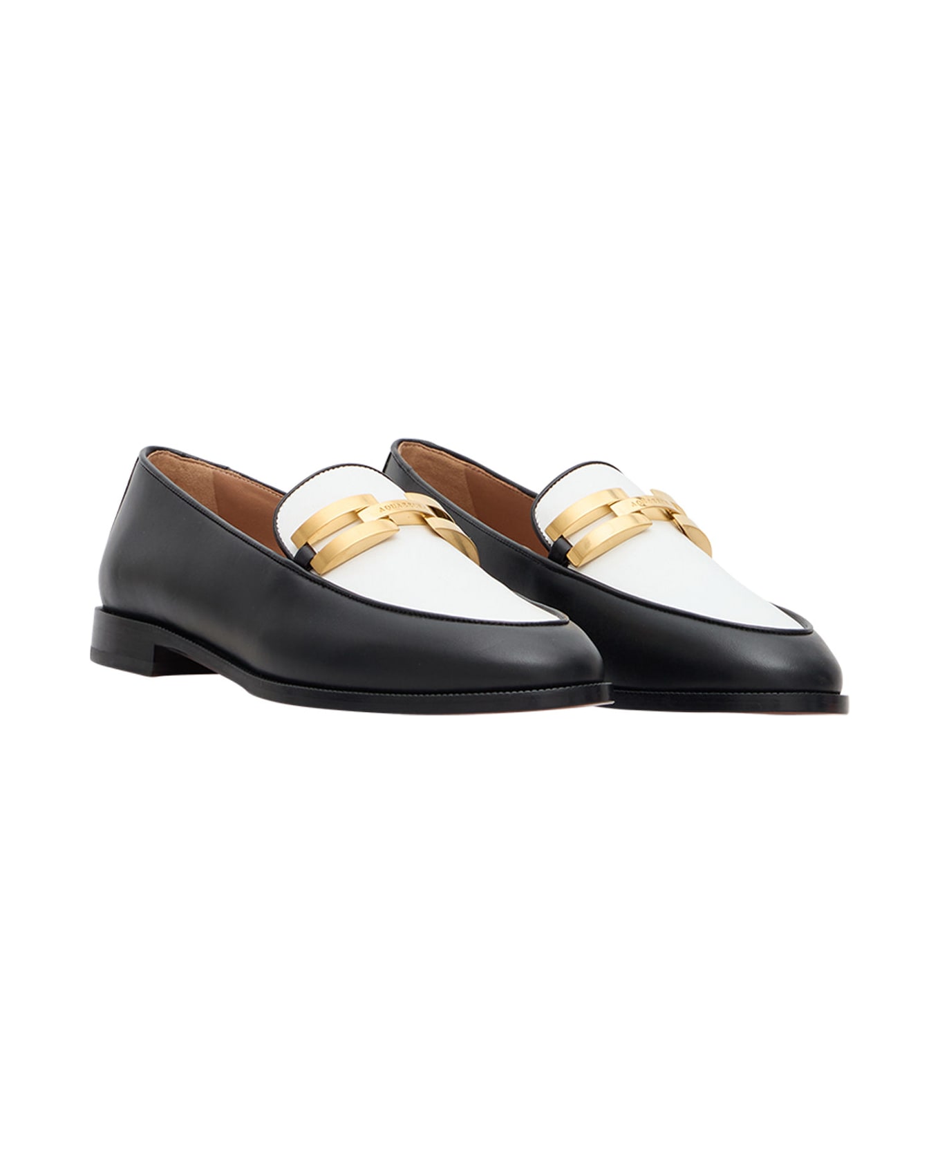 Aquazzura Brandi Moccasin Loafers - Black/White