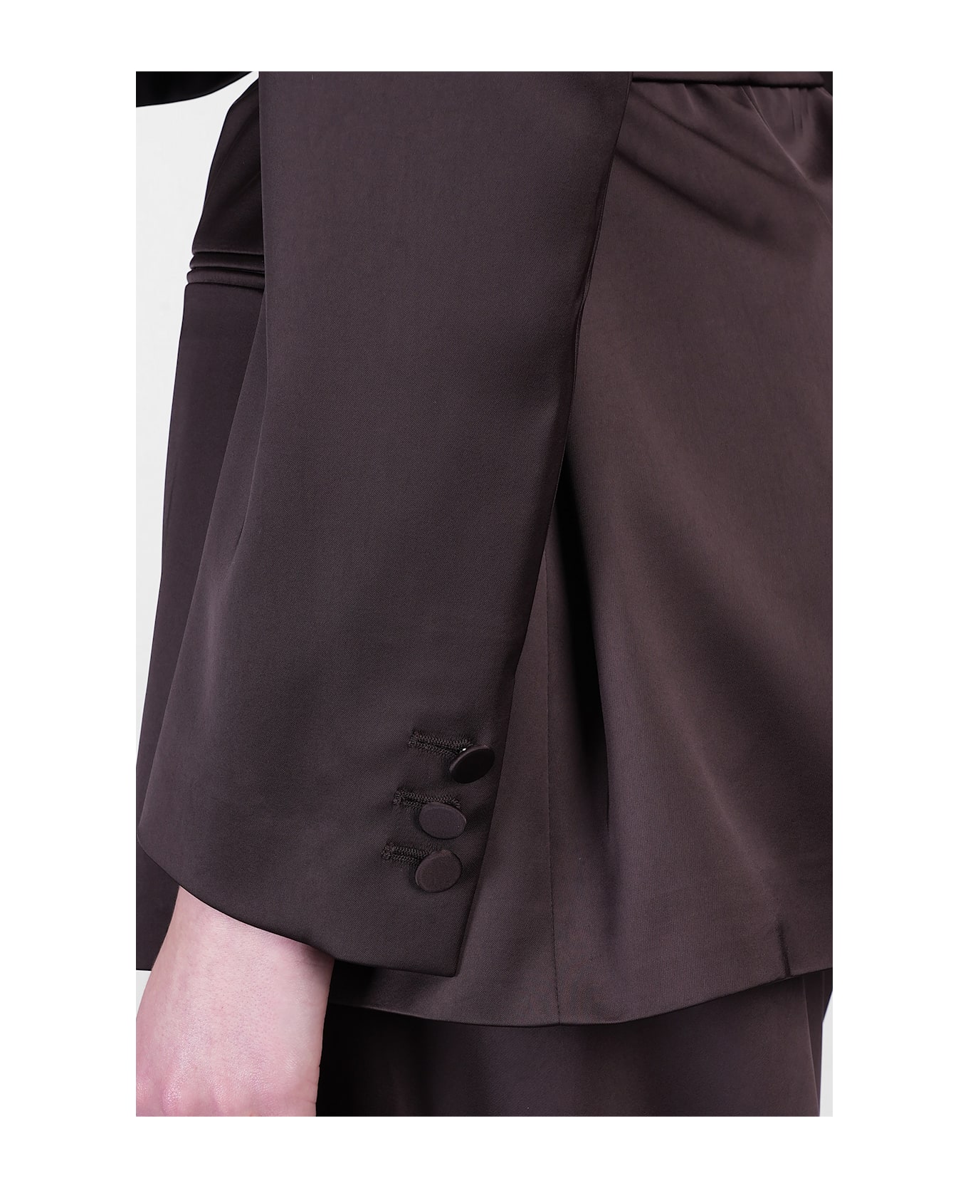 The Andamane Guia With Belt Blazer In Brown Polyester - brown