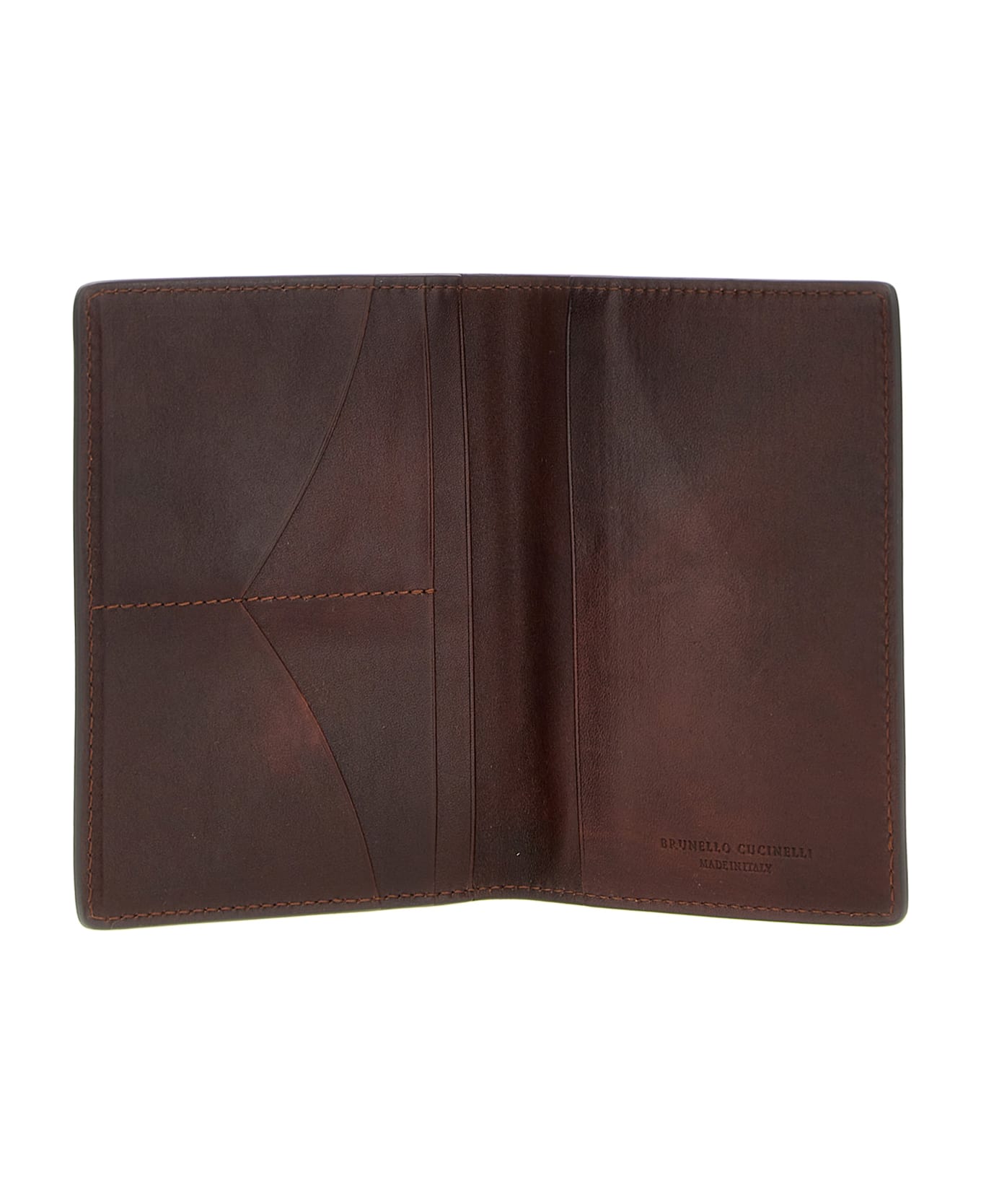 Brunello Cucinelli Leather Passport Holder - Bordeaux