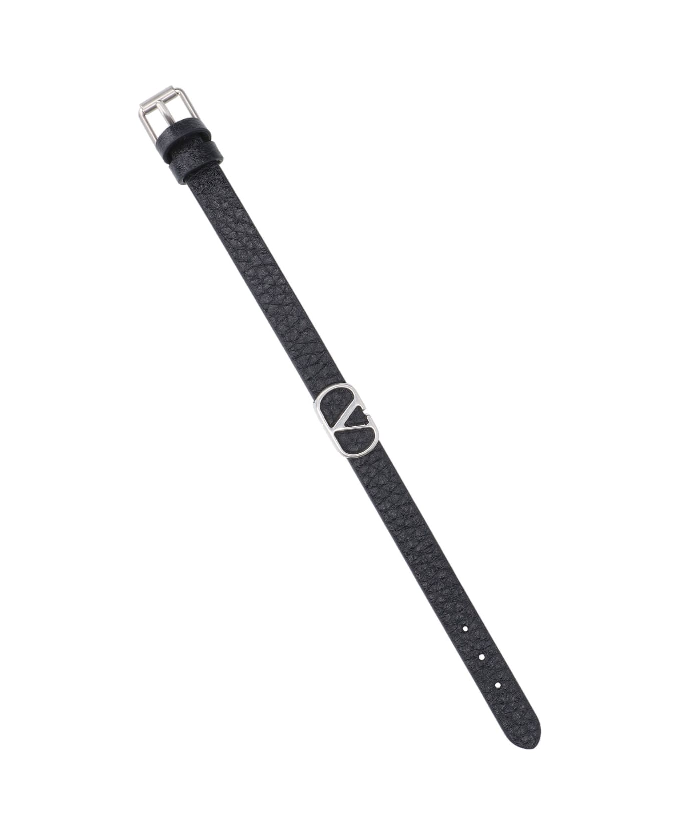 Valentino Garavani 'vlogo Signature' Leather Bracelet - Black  