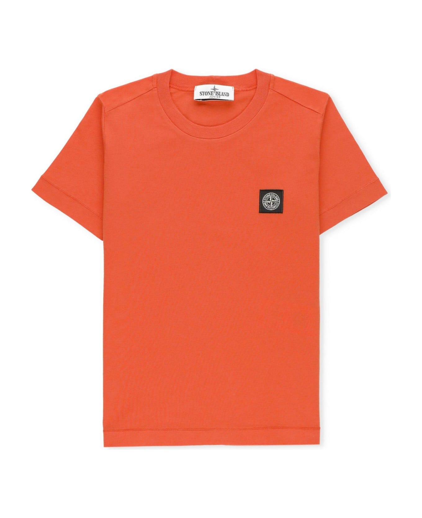 Stone Island Junior Compass Patch Crewneck T-shirt - Orange red Tシャツ＆ポロシャツ