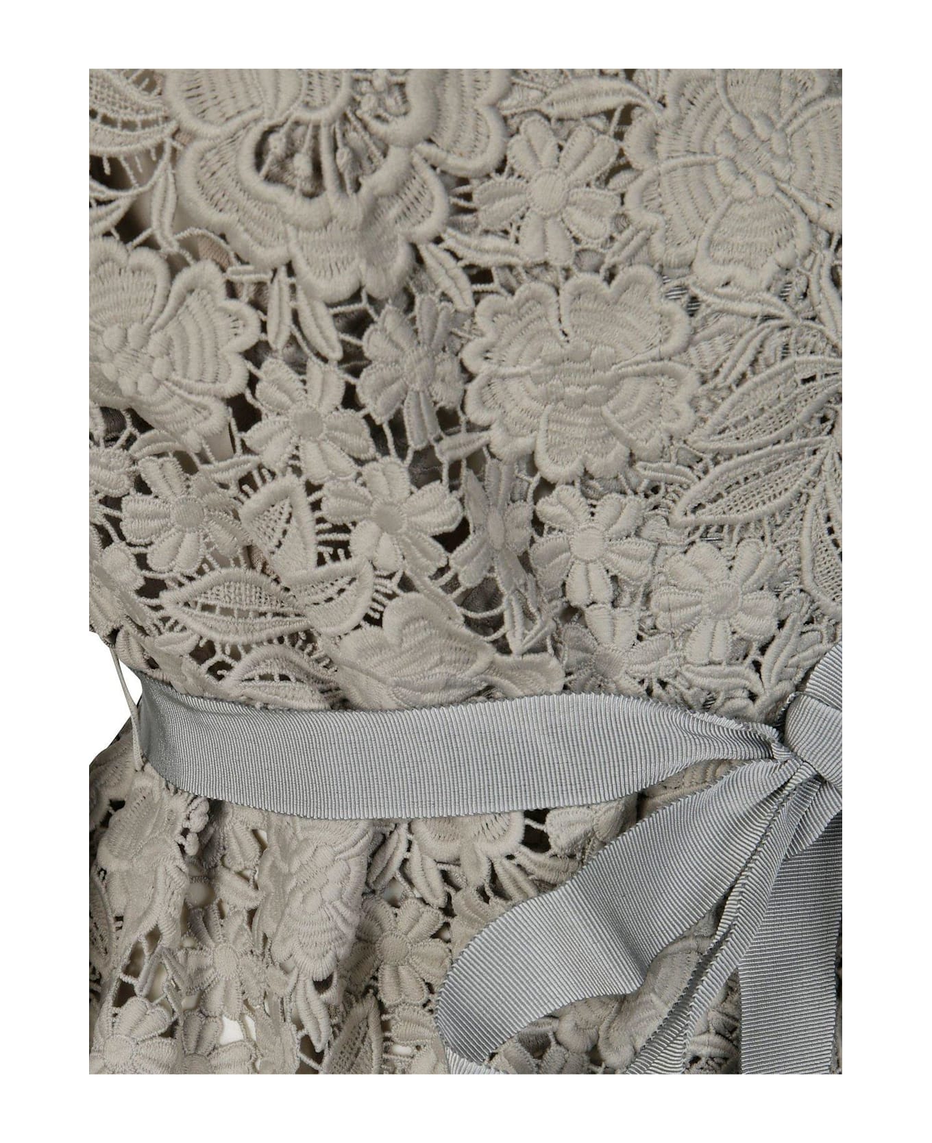Parosh Lace Detailed Tie-waist Jacket - Grigio