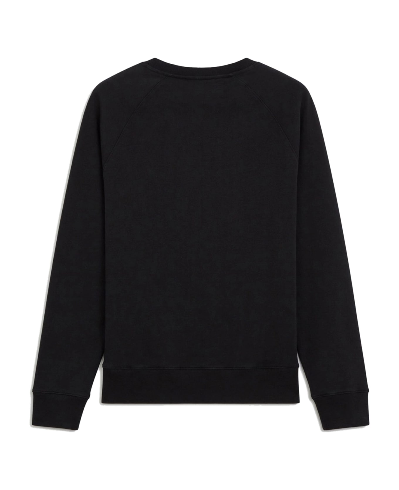 Maison Kitsuné Cotton Sweatshirt With Tricolor Fox Patch - BLACK