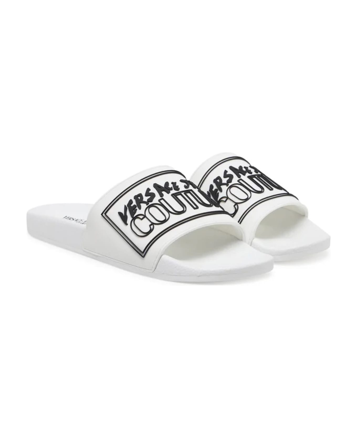 Versace Jeans Couture Men
s Pool Slides - White