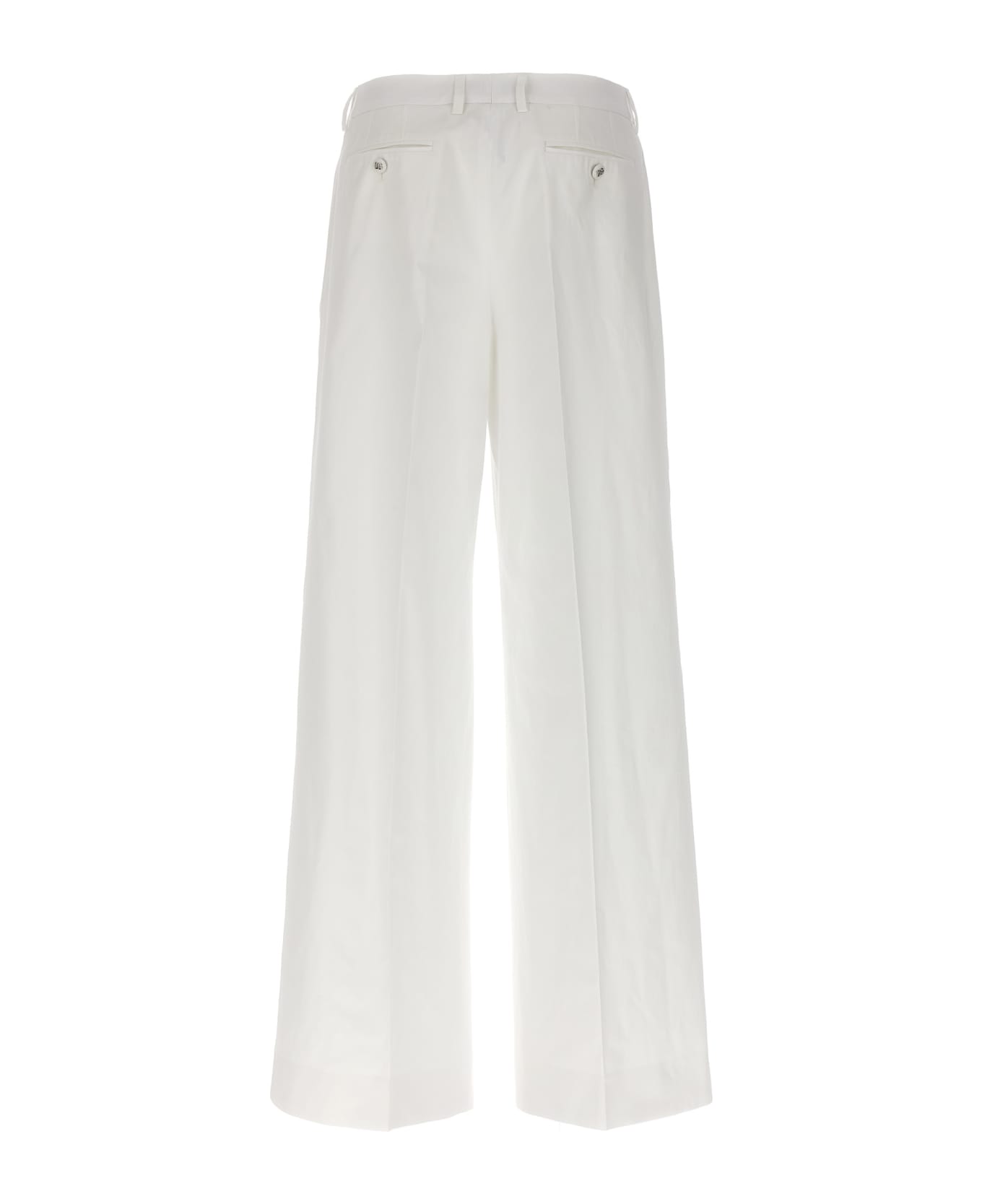 Dolce & Gabbana Flared Gabardine Pants - Bianco Naturale