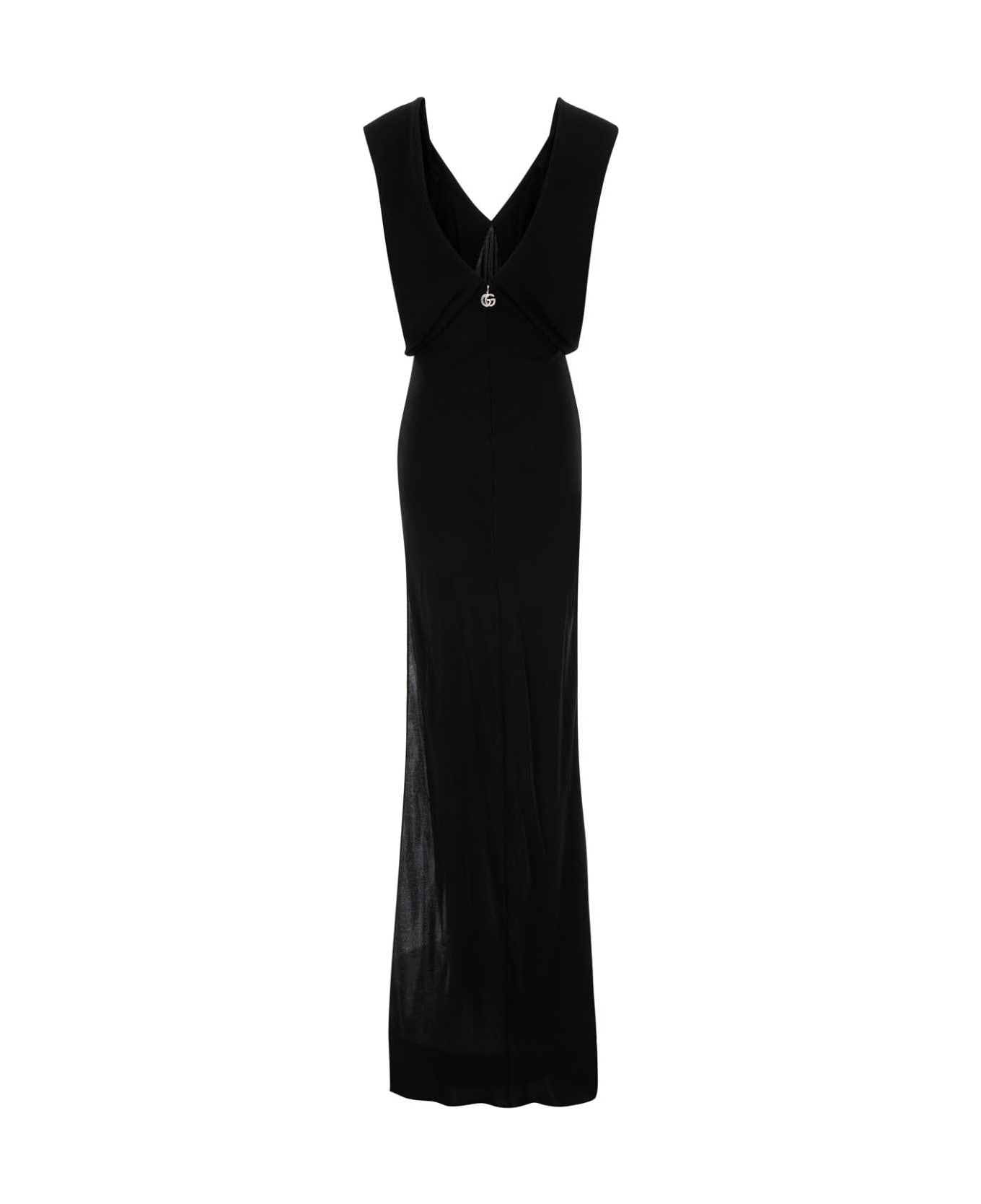 Gucci Black Crepe Long Dress - Black