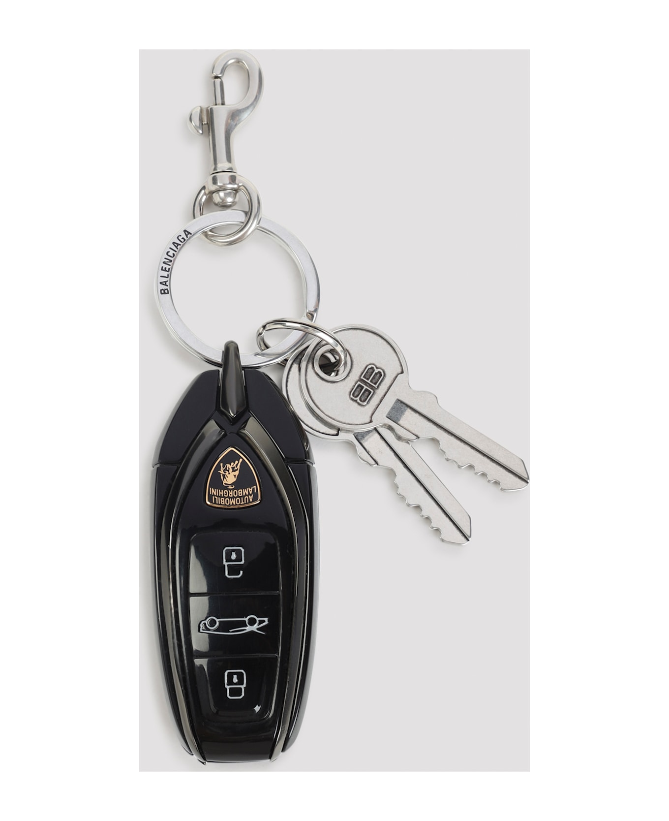Balenciaga Lambo Key Ring - Silver Black