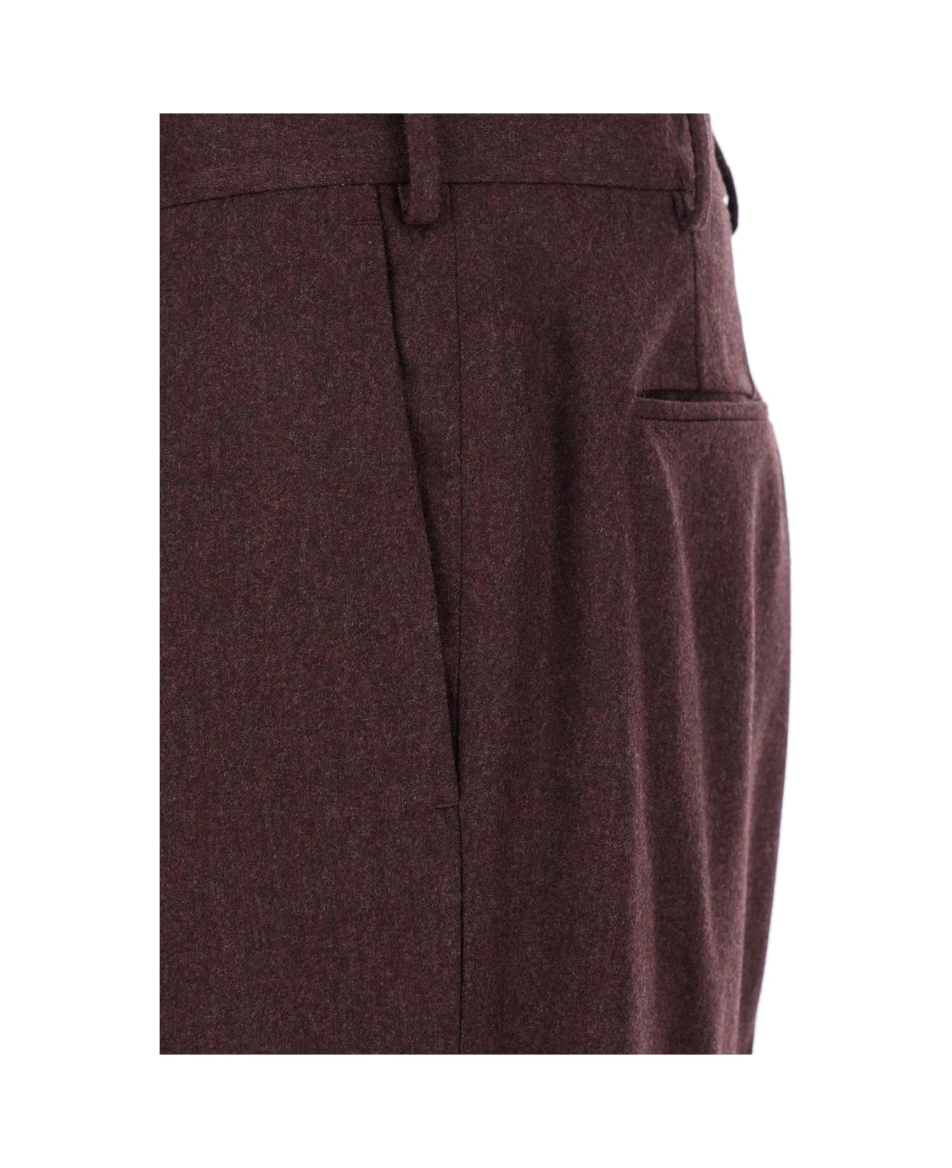 PT Torino Bordeaux Pants With High Waist And Pences On The Front In Wool Blend Stretch Man - Bordeaux
