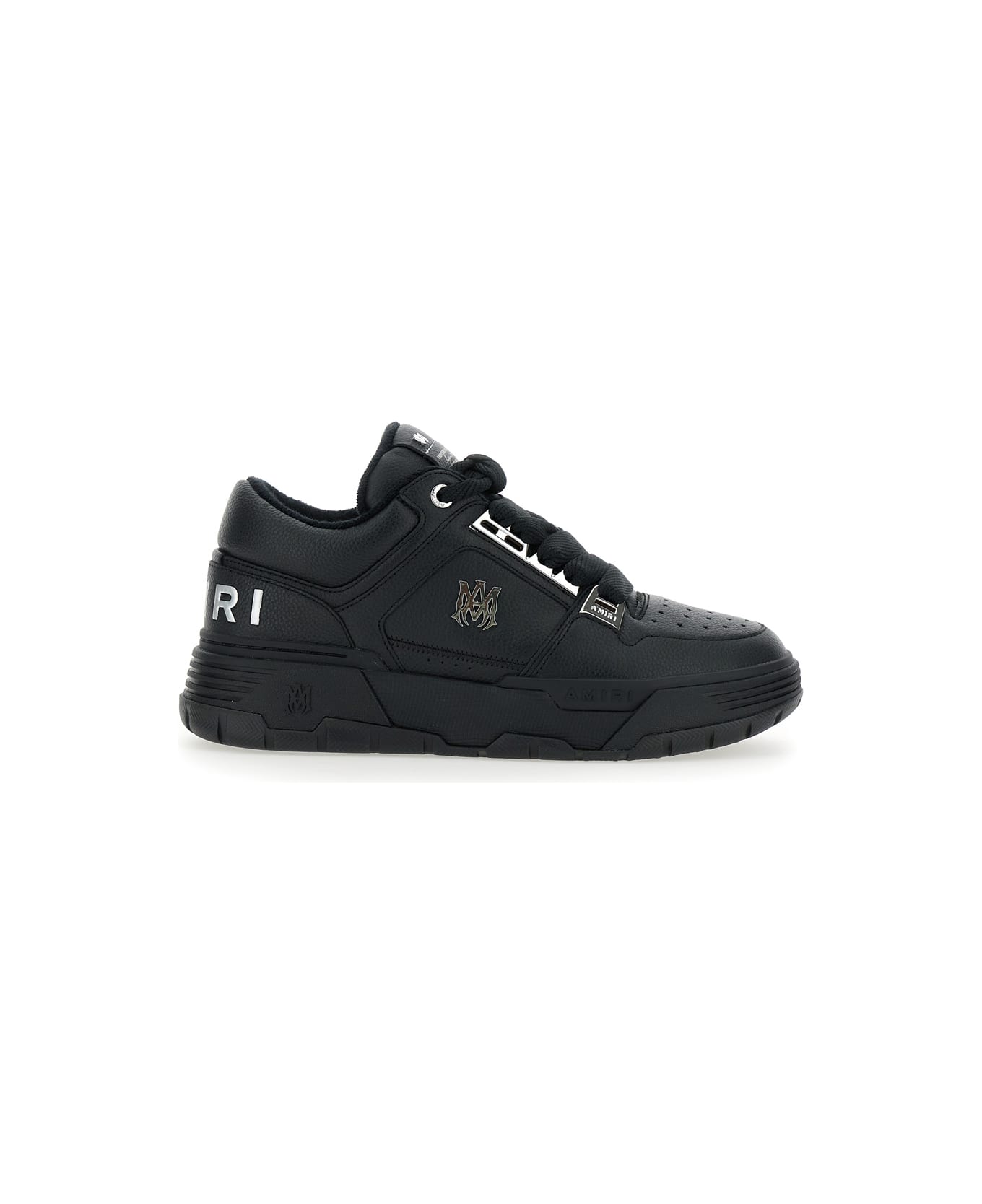 AMIRI Black Sneakers With Logo Patch On The Side And Logo Lettering On The Rear In Leather Man - Black