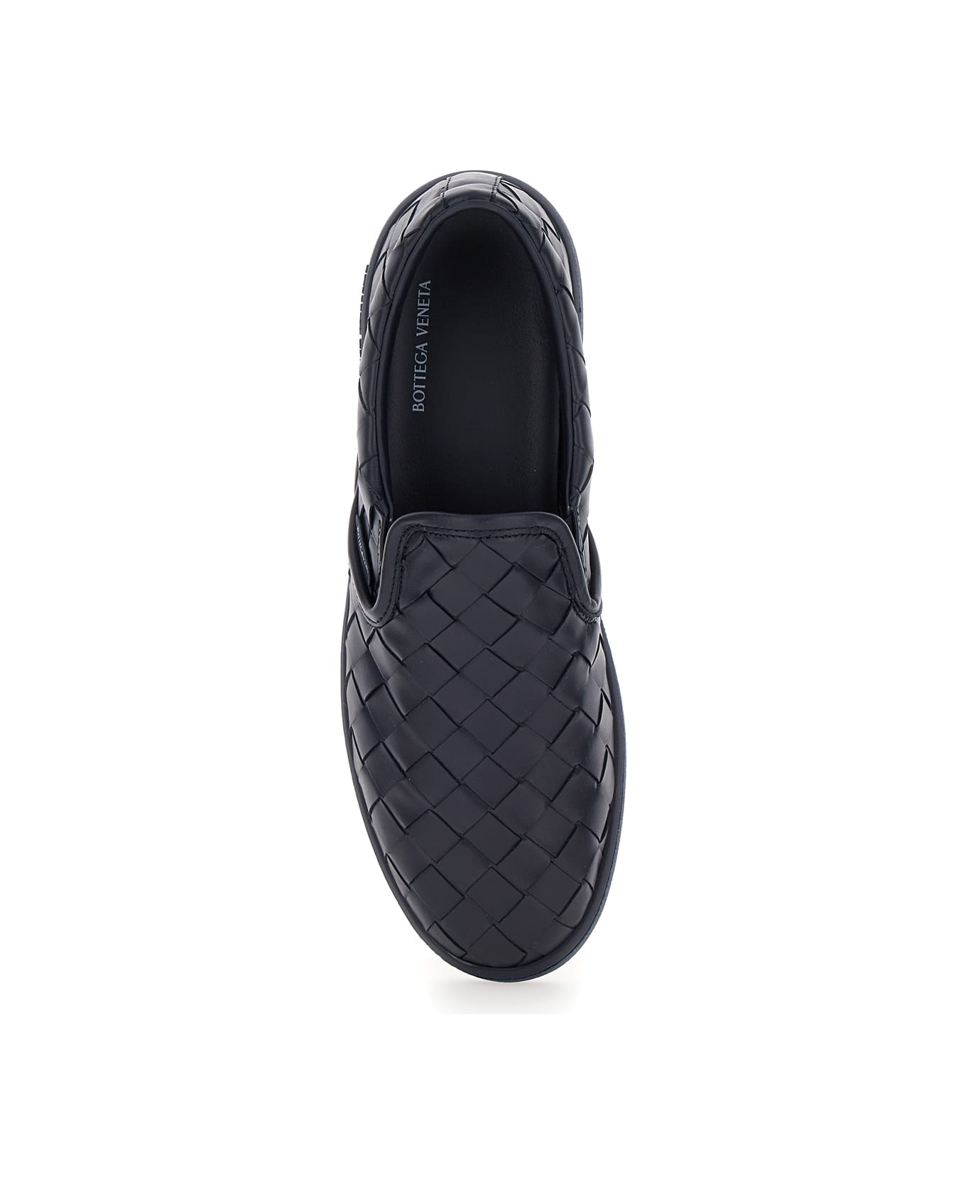 Bottega Veneta Intrecciato Leather Sneakers - Blue
