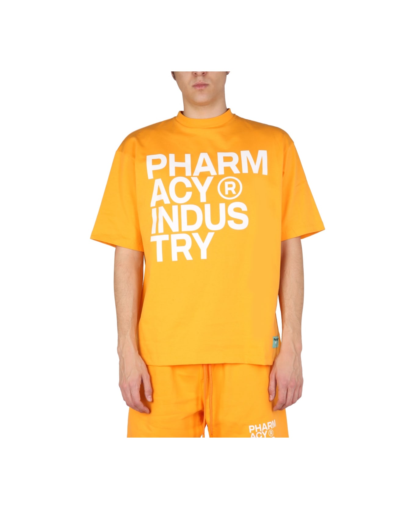 Pharmacy Industry Logo Print T-shirt - ORANGE