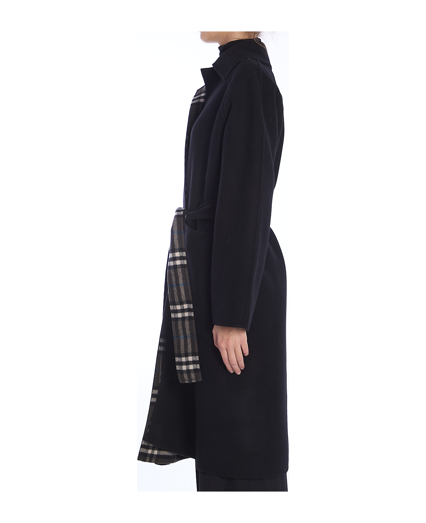 Burberry Reversible Wool Coat - BLACK コート